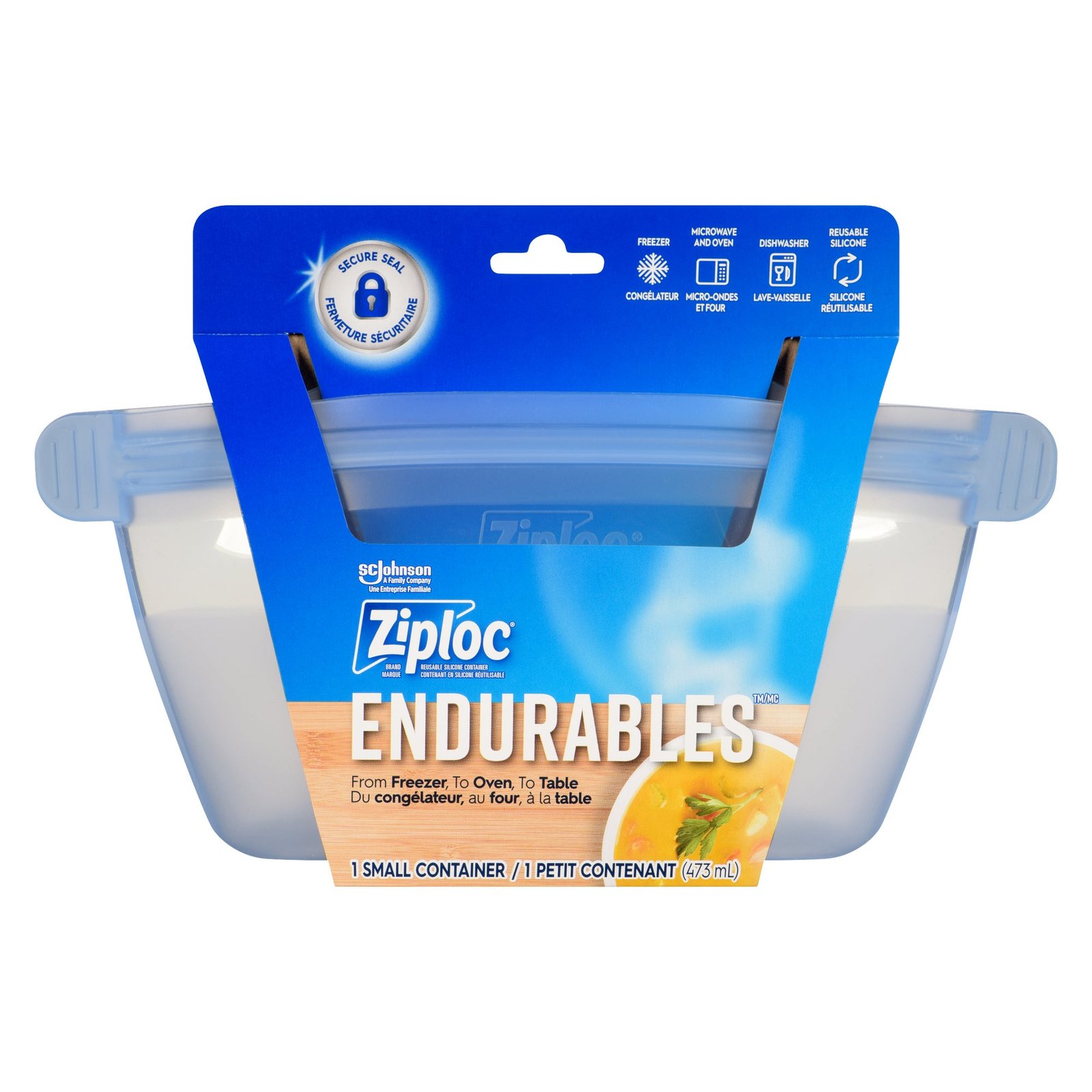 Ziploc Endurables Reusable Silicone Container, 473-ml
