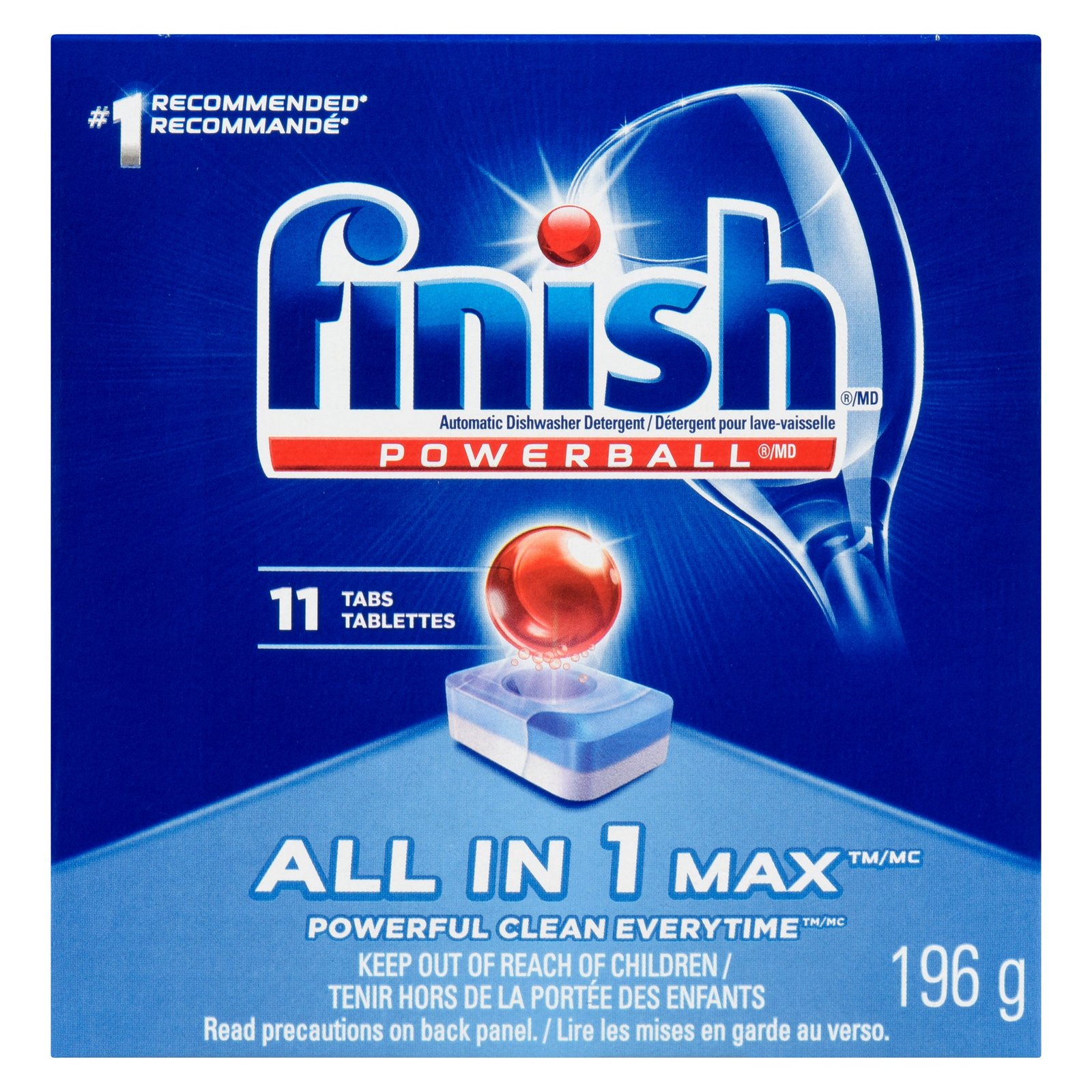Finish Powerball All In 1 Max Dishwasher Detergent, 11-Pack