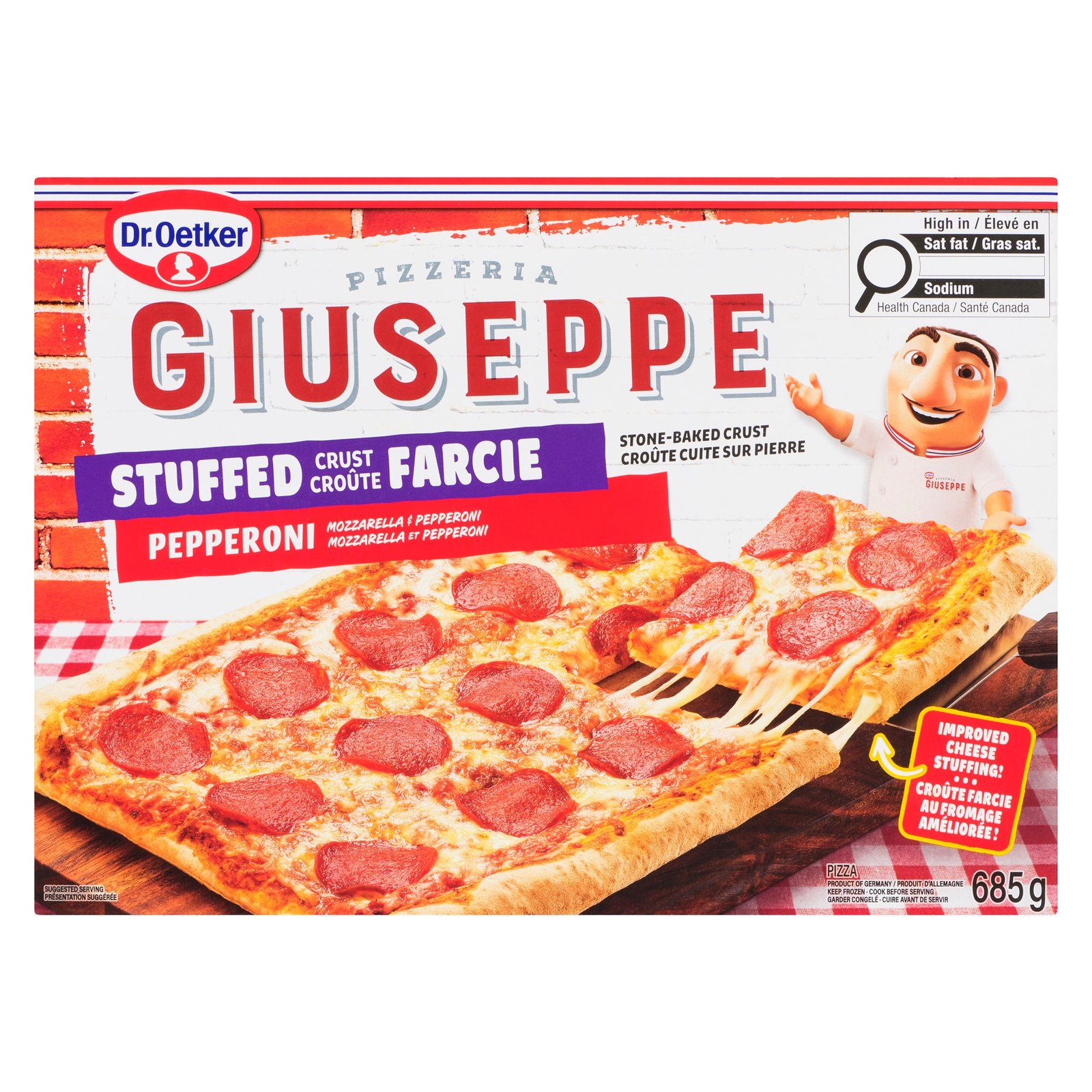 Dr. Oetker Giuseppe Pizzeria Pizza Stuffed Crust Pepperoni, 685 g