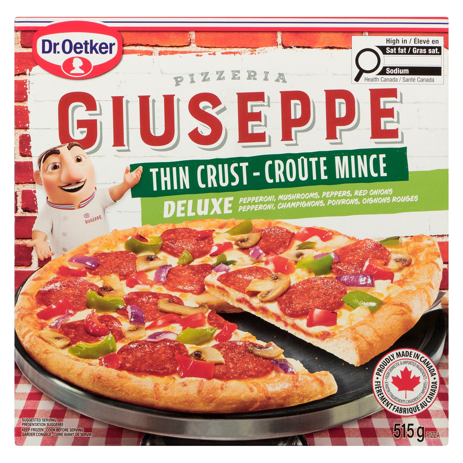 Dr. Oetker Giuseppe Pizzeria Pizza Thin Crust Deluxe, 515 g