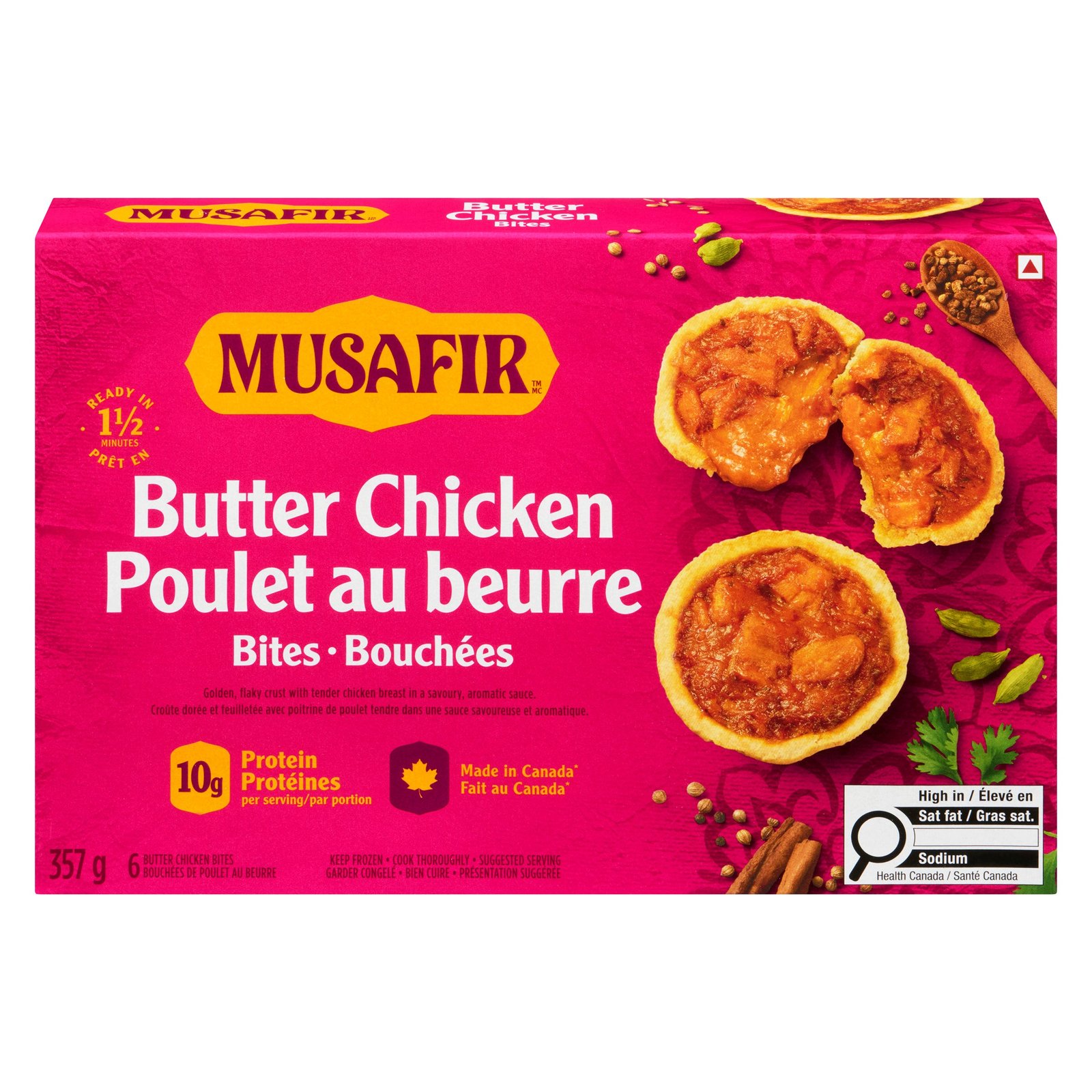 Musafir Bites Butter Chicken Bites, 357 g, 6-Piece