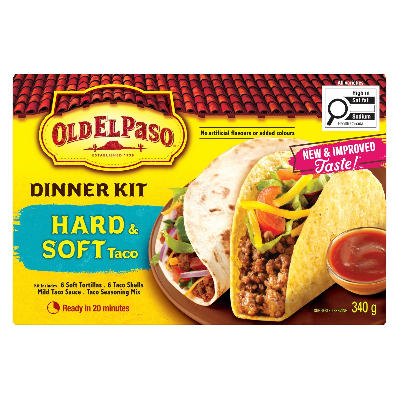 Old El Paso Dinner Kit Hard and Soft Taco - 340g