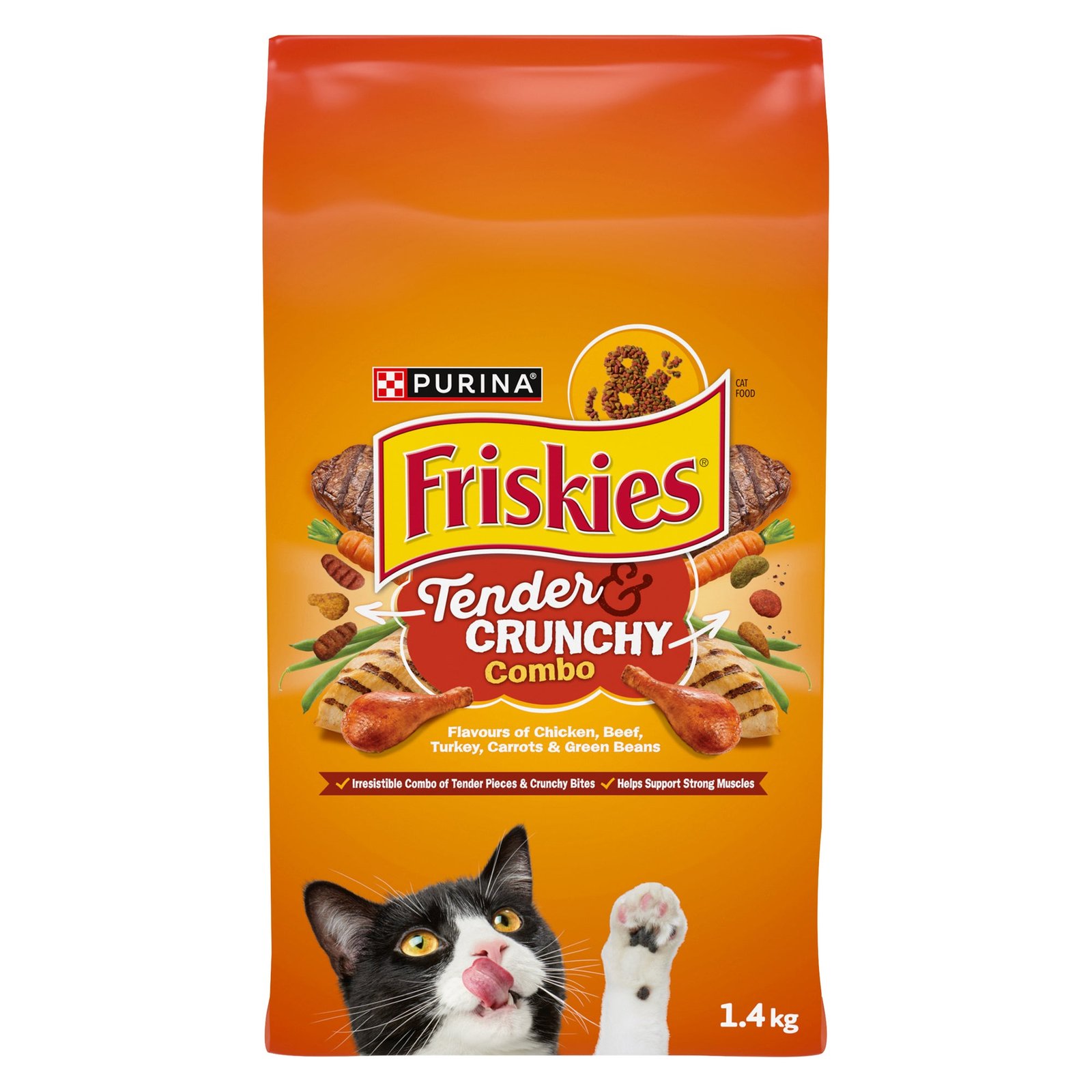 Friskies Grillers' Tender and Crunchy Dry Cat Food - 1.4kg
