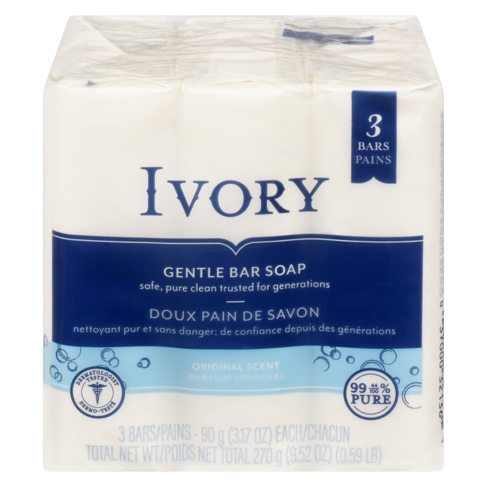 Ivory Original Soap Bar 3pk. - 90g