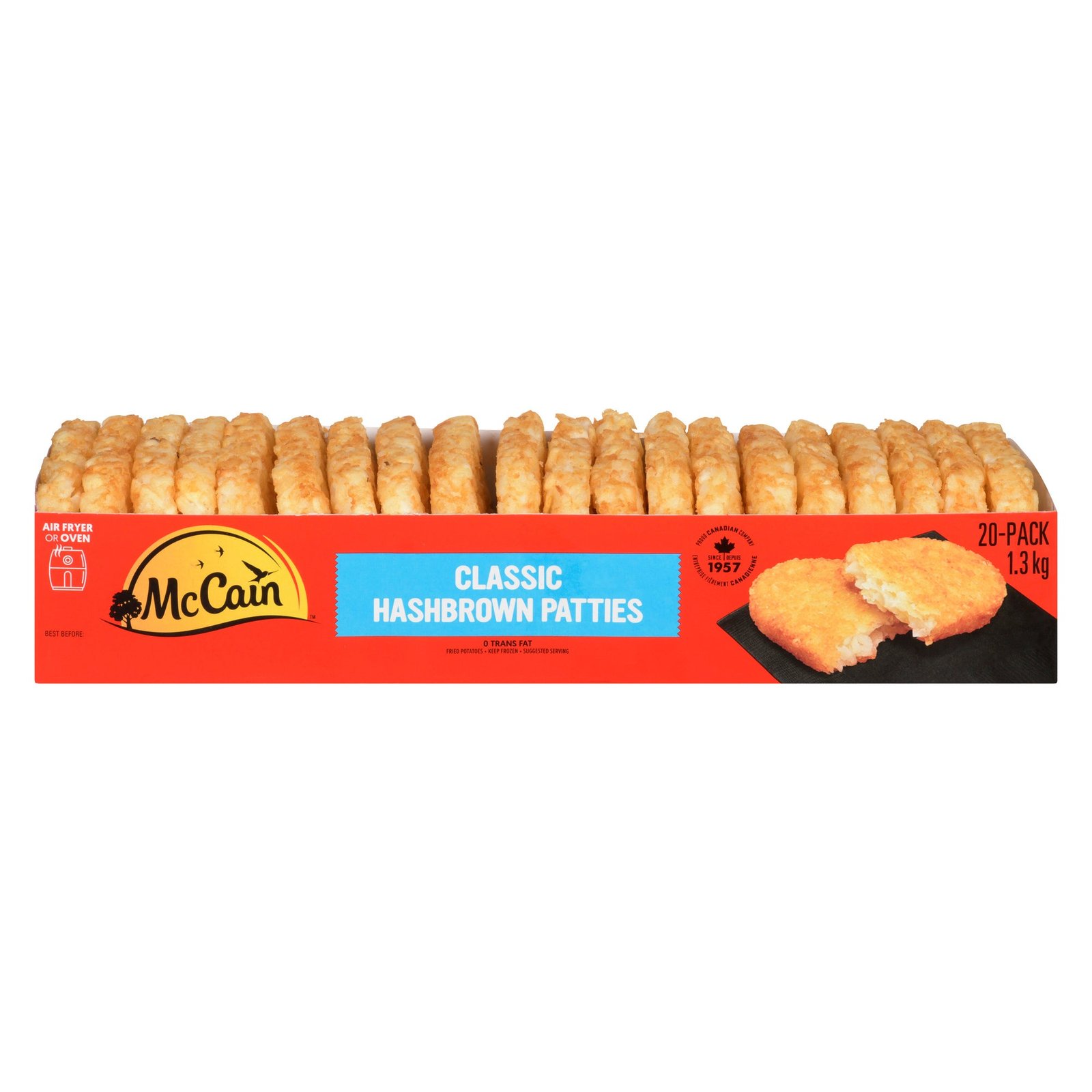 McCain Fried Potatoes Classic Hashbrown Patties, 20-Pack