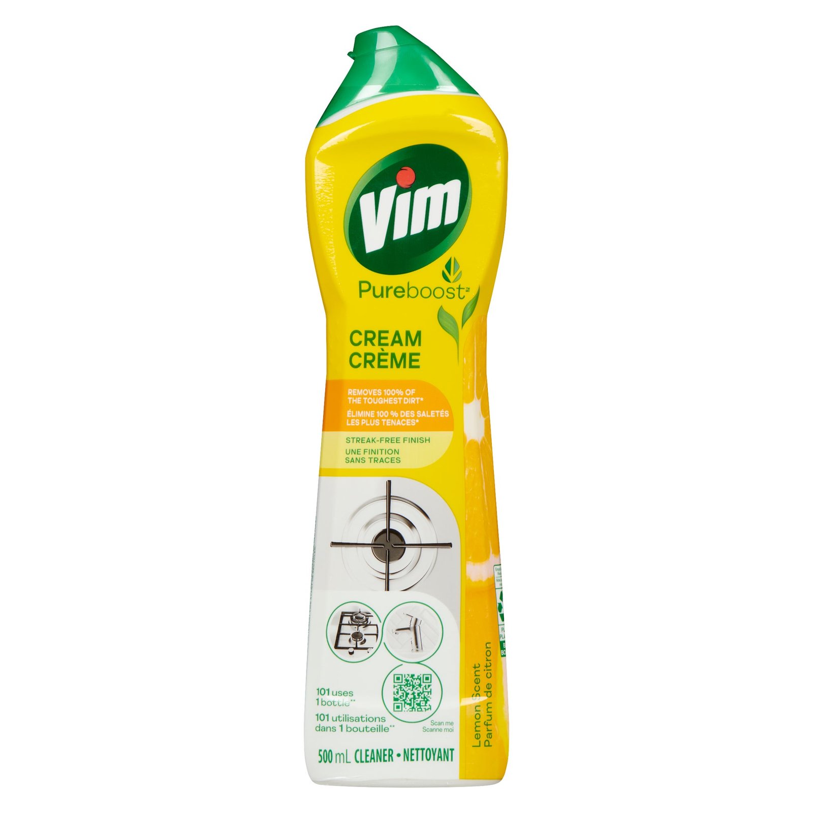 Vim Pureboost Cleaner Cream Lemon Scent, 500 ml