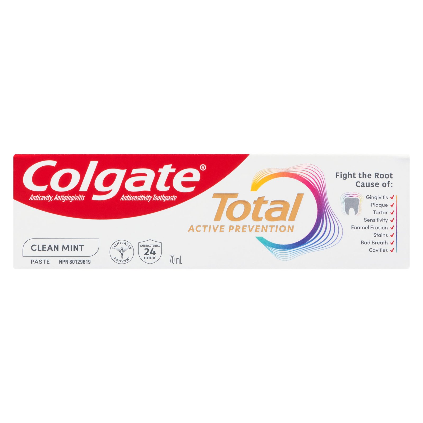 Colgate Total Anticavity Clean Mint Fluoride and Antigingivitis Toothpaste, 70-ml