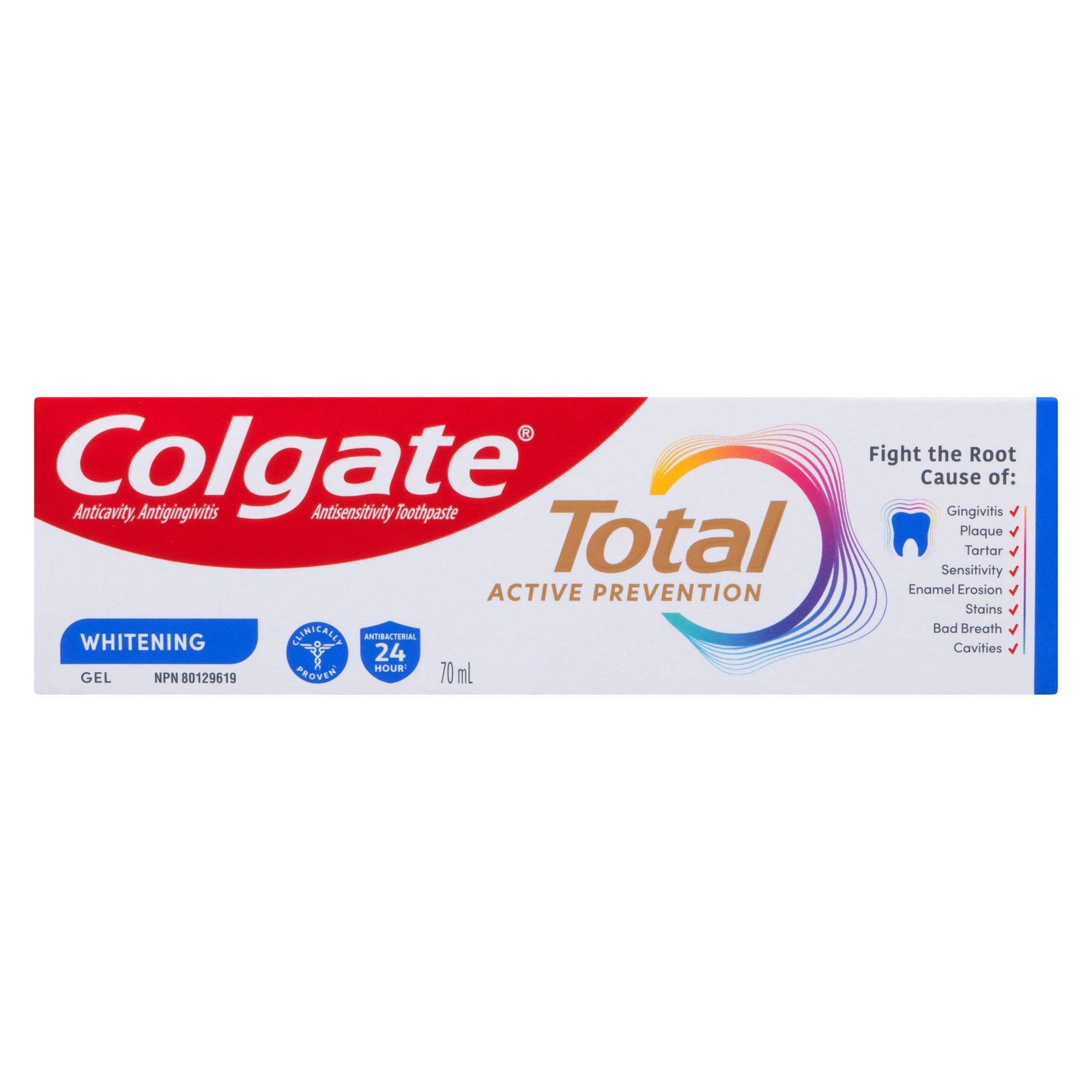 Colgate Total Anticavity Fluoride and Antigingivitis Toothpaste Whitening Gel, 70-ml