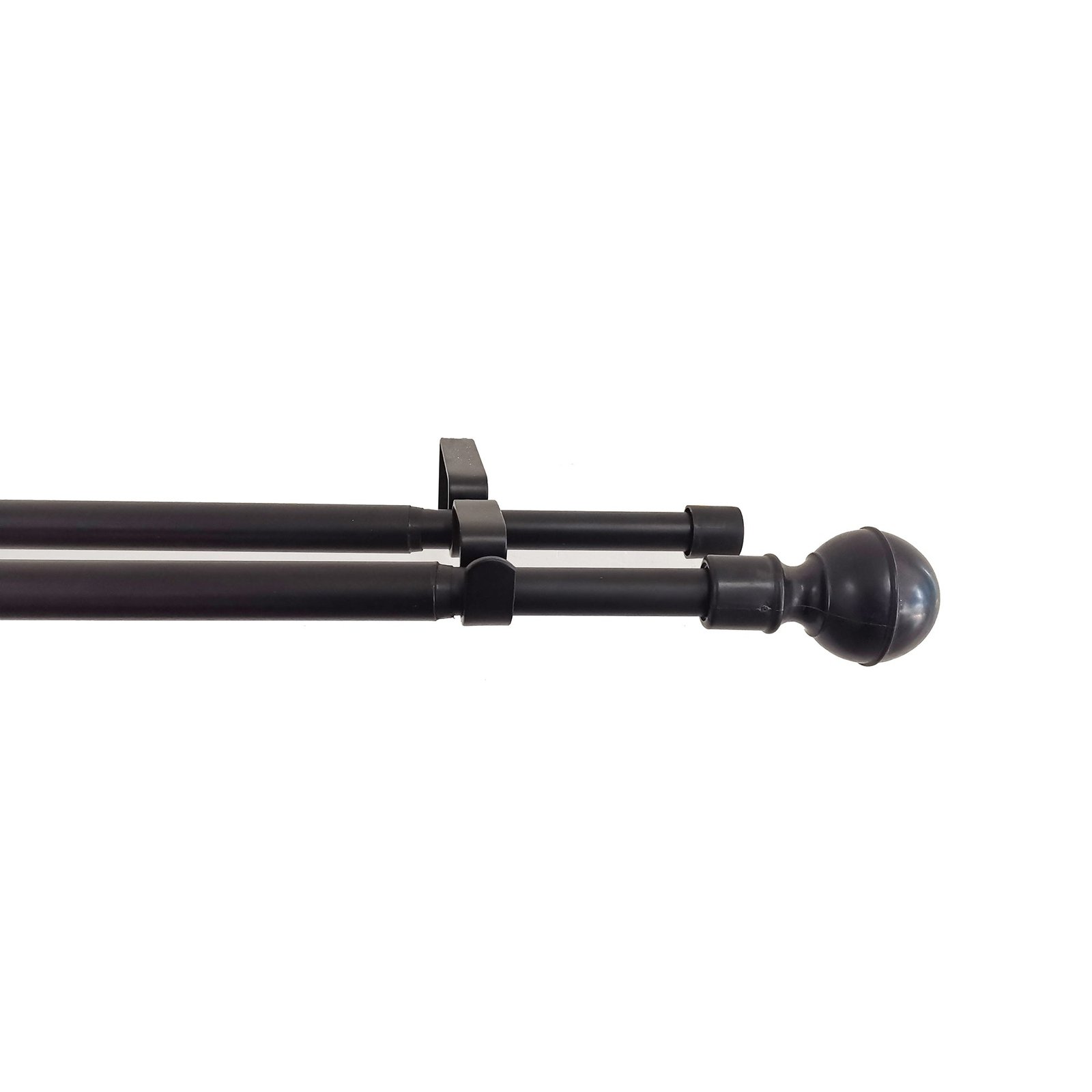 HomeStyles Adjustable Curtain Rod, Black, 48-in to 86-in.