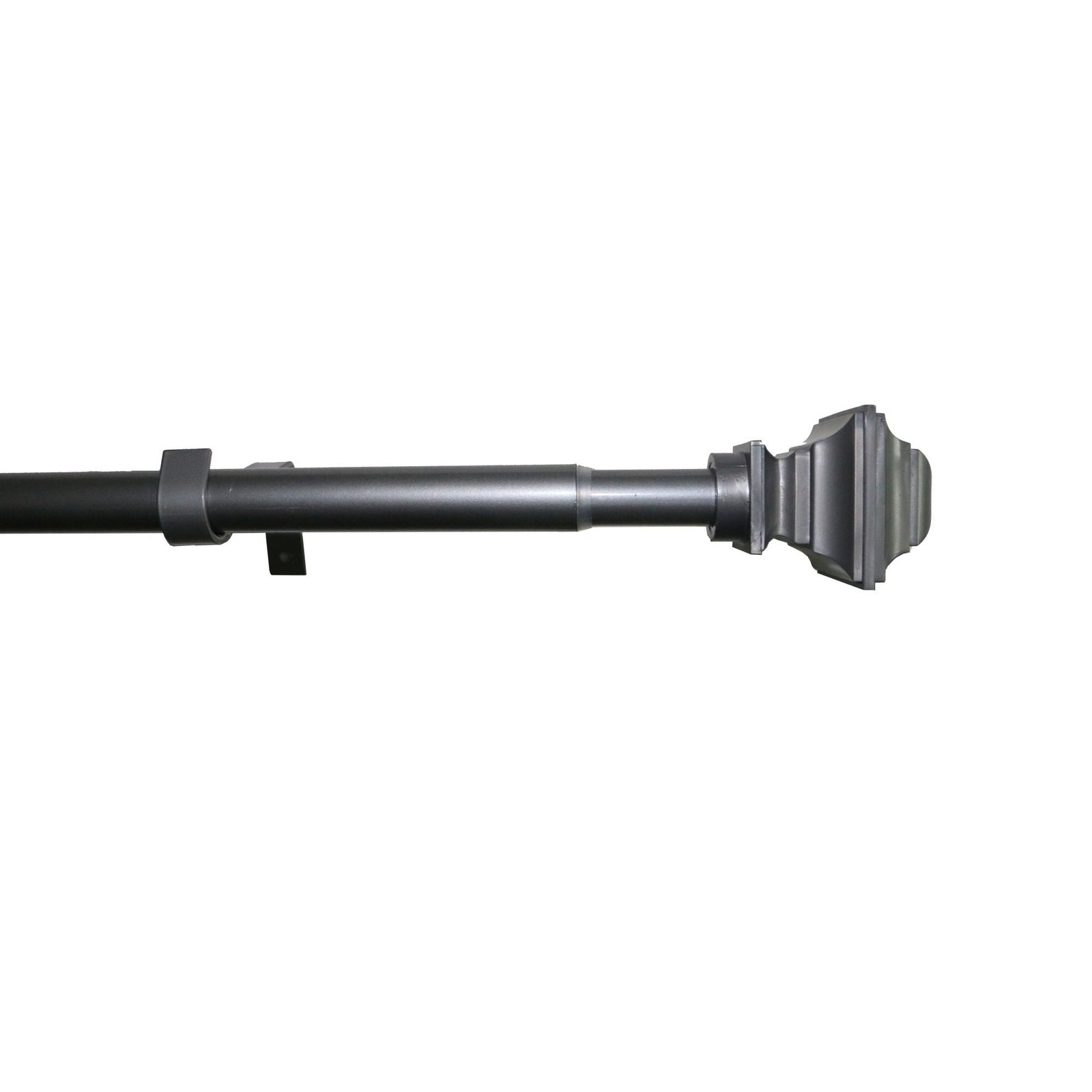 HomeStyles Adjustable Curtain Rod, Grey, 48-in to 86-in.