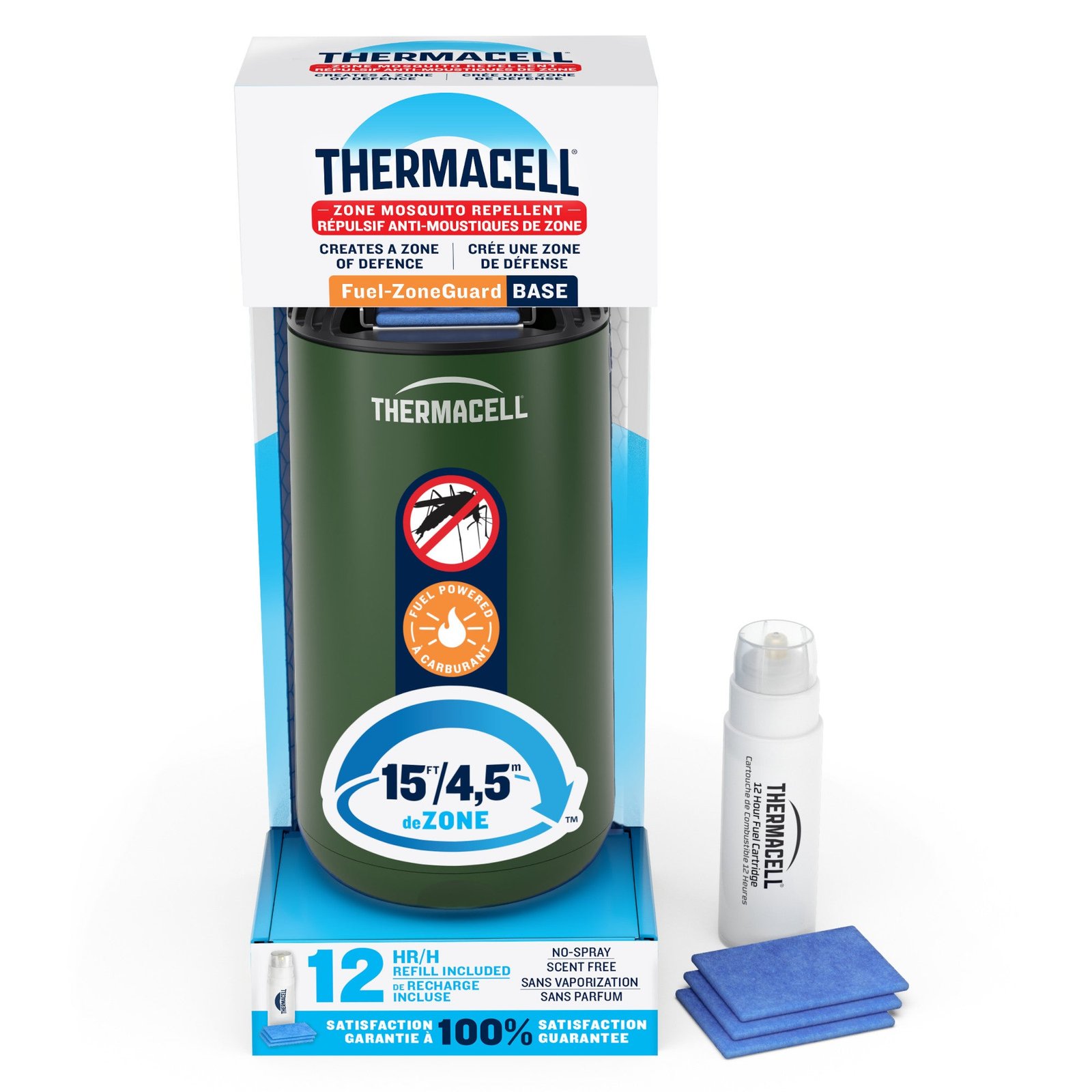 Thermacell Fuel-ZoneGuard Base Fuel Powered Mosquito Repeller with 12-Hour Refill