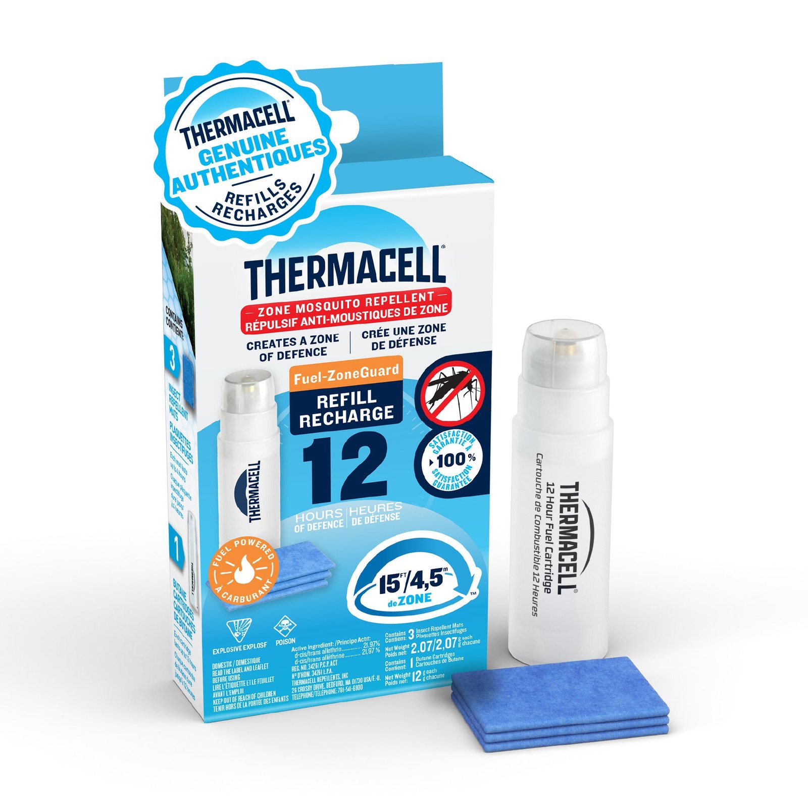 Thermacell Fuel-ZoneGuard Fuel Powered Mosquito Repellent, 12 Hour Refill Pack