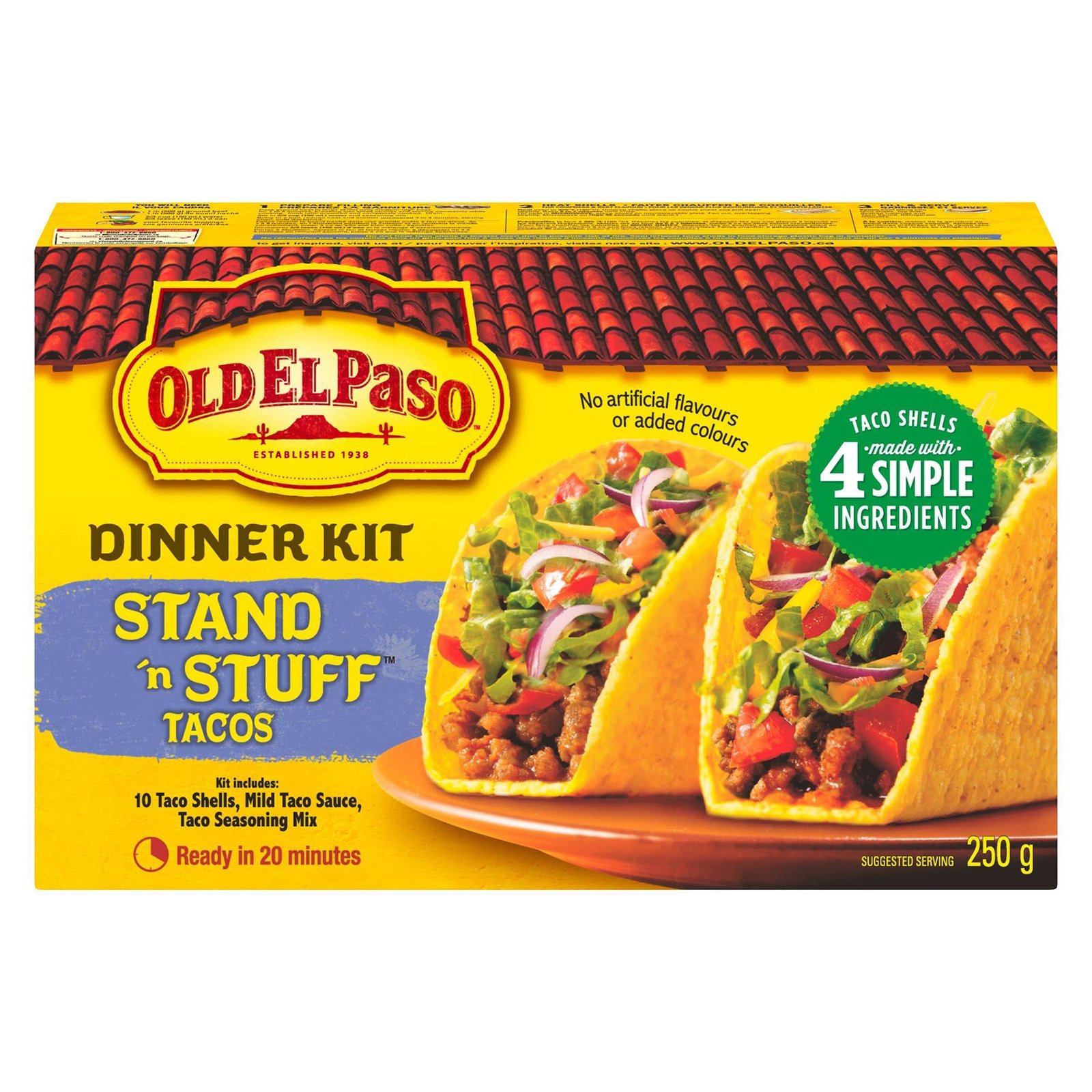 Old El Paso Stand 'n Stuff Tacos Dinner Kit, 250-g