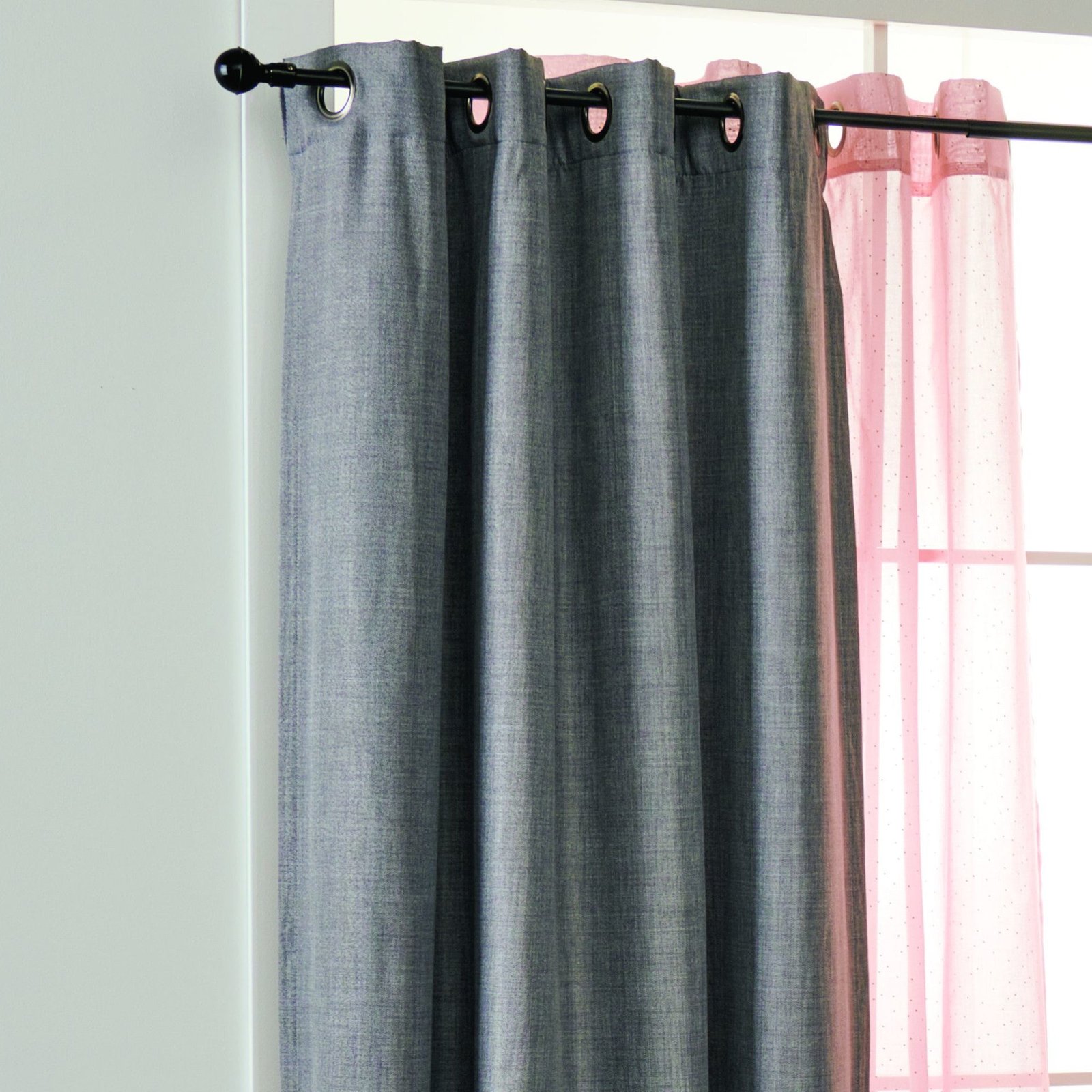 Faux Linen Room Darkening Curtain, 84-in.