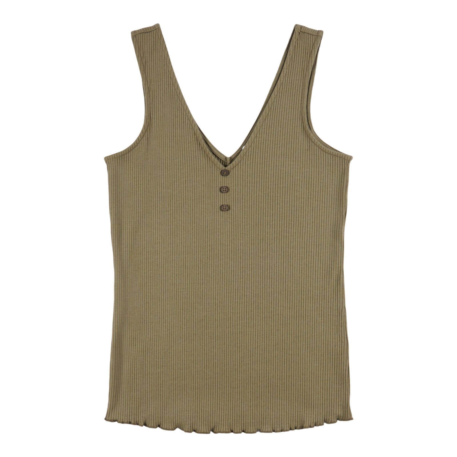 mySTYLE Women's Quest Ribbed Henley Tank