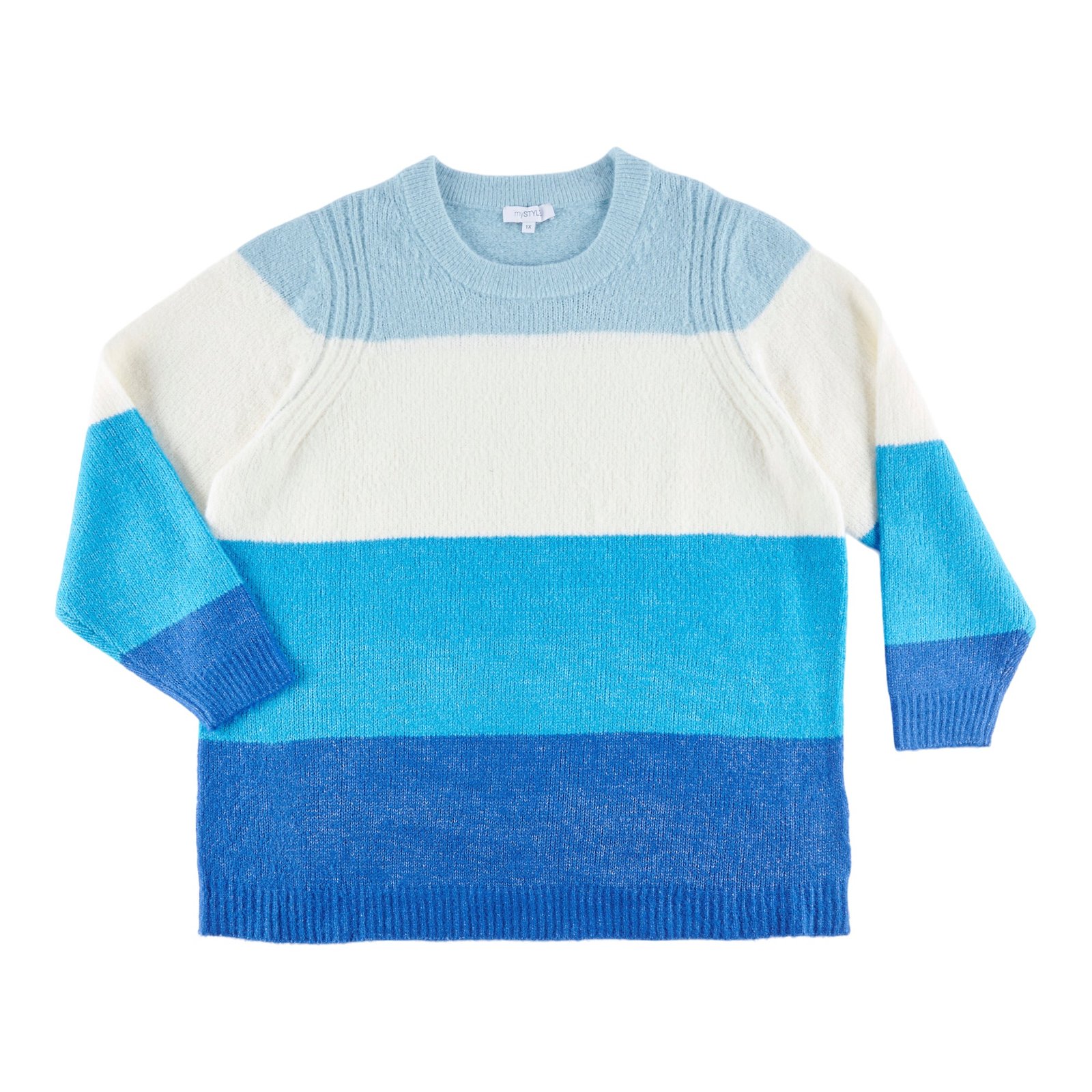 mySTYLE Women's Plus Crew Neck Sweater