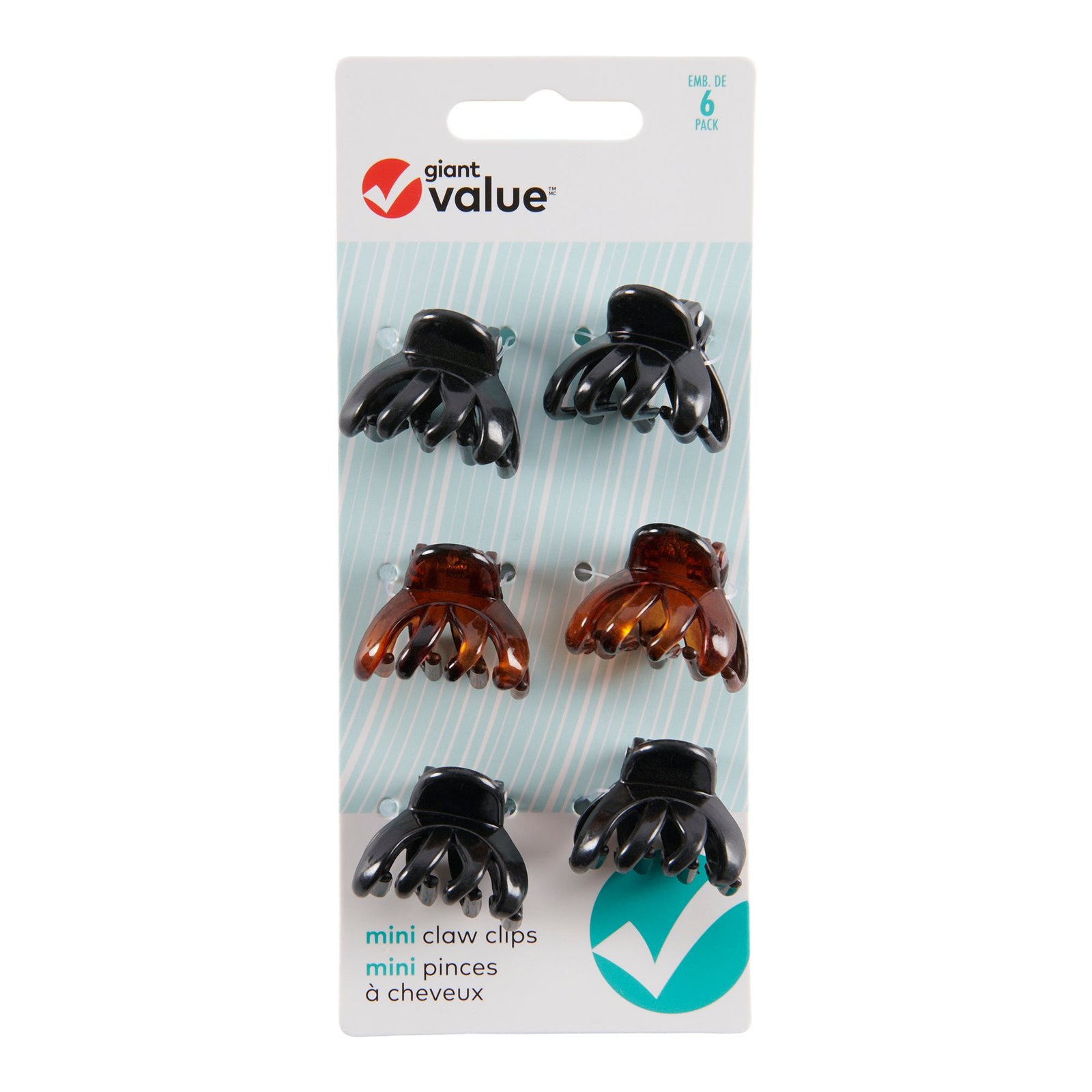 Giant Value Mini Spider Claw Clips - 6pk.