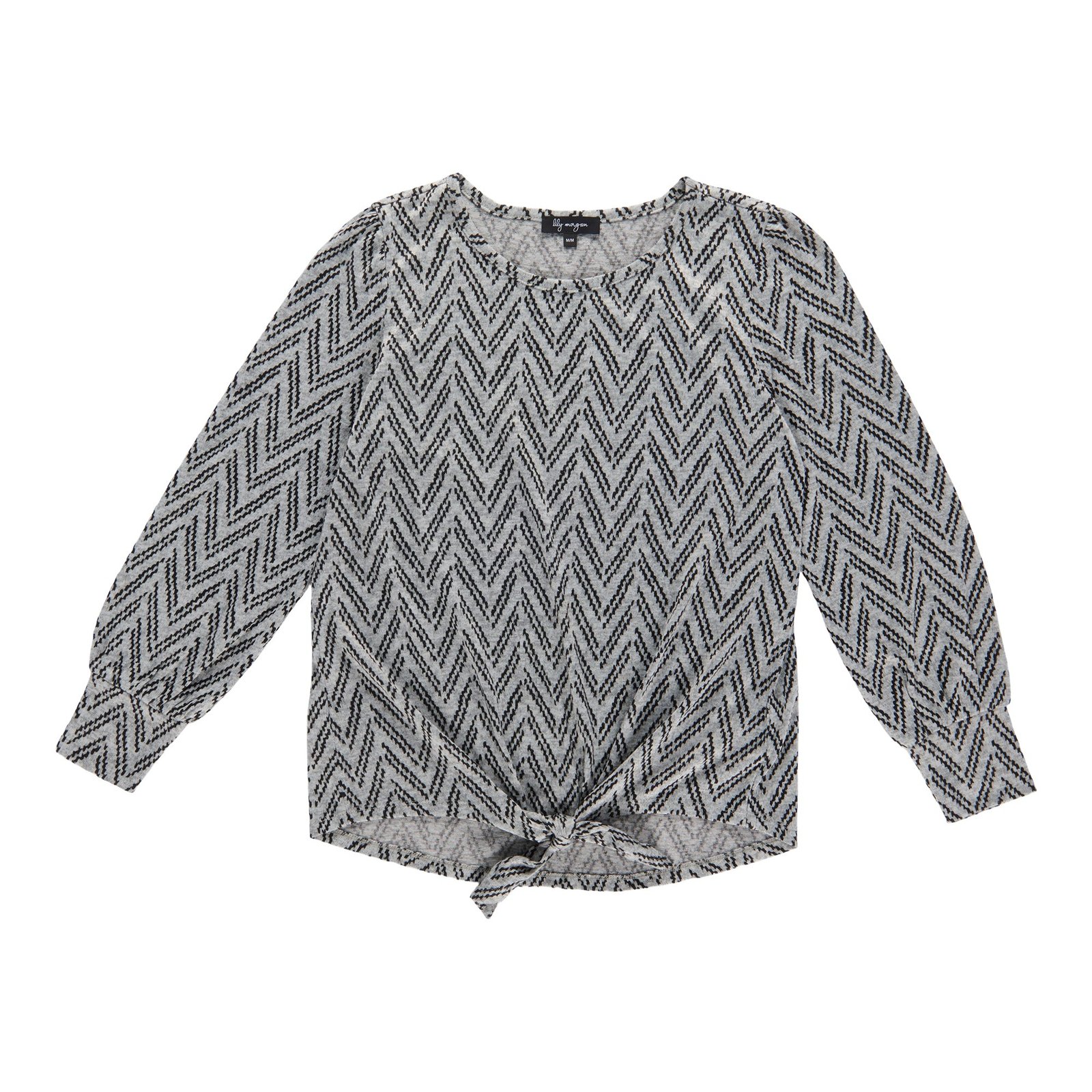 lily morgan Women's Printed Tie Front Top
