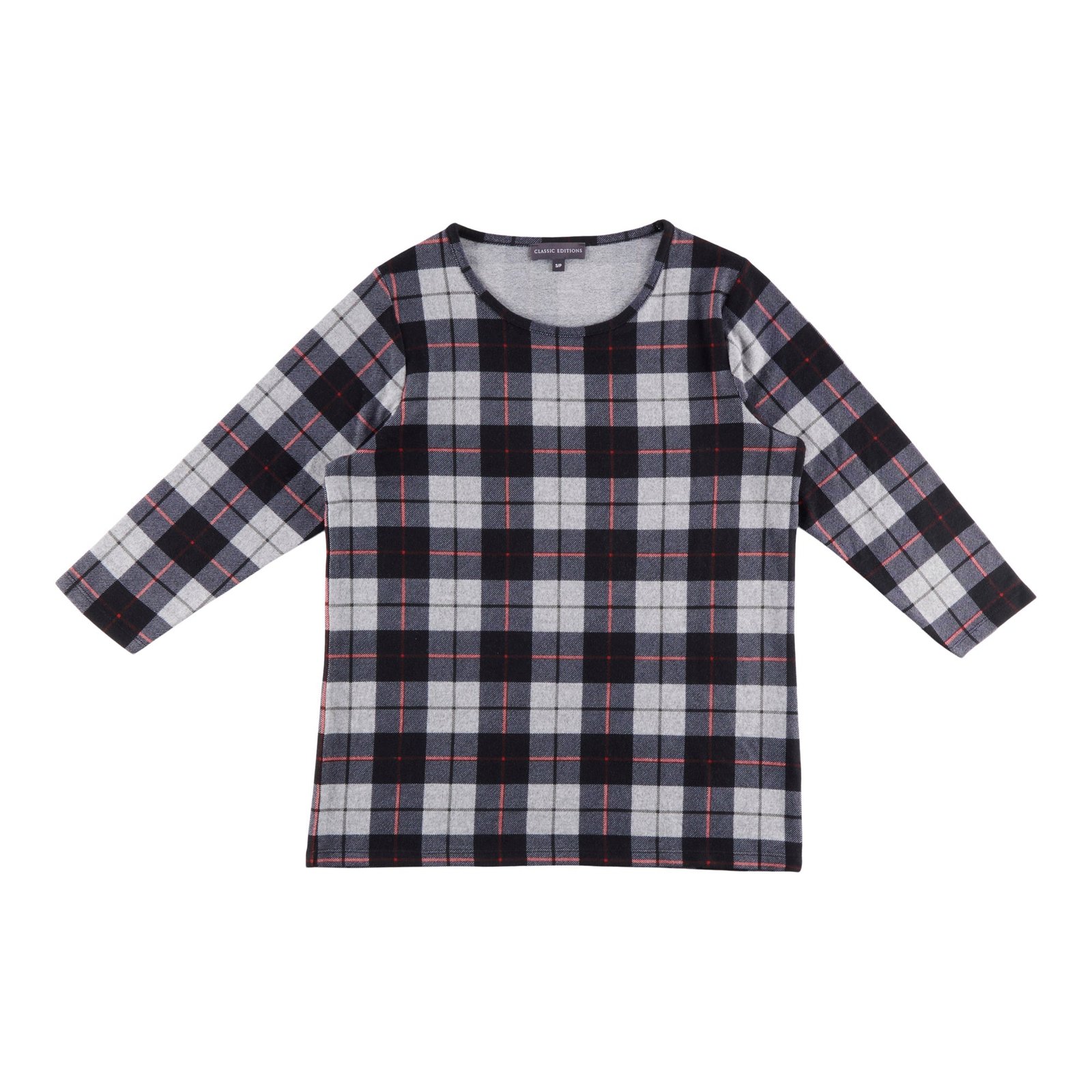 Classic Editions Women's Round Neck 3/4 Sleeve Blouse