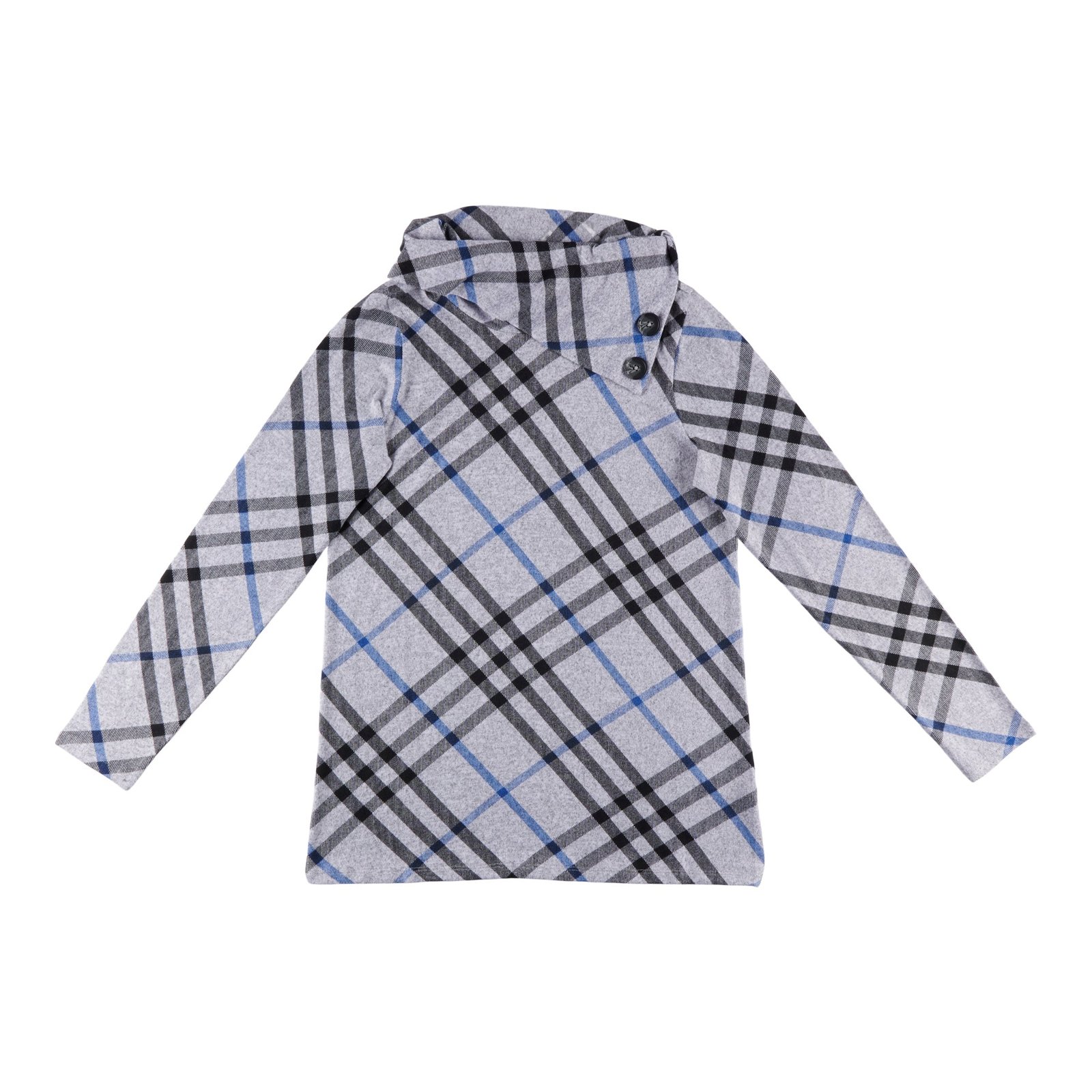 mySTYLE Women's Cowl Neck Plaid Top