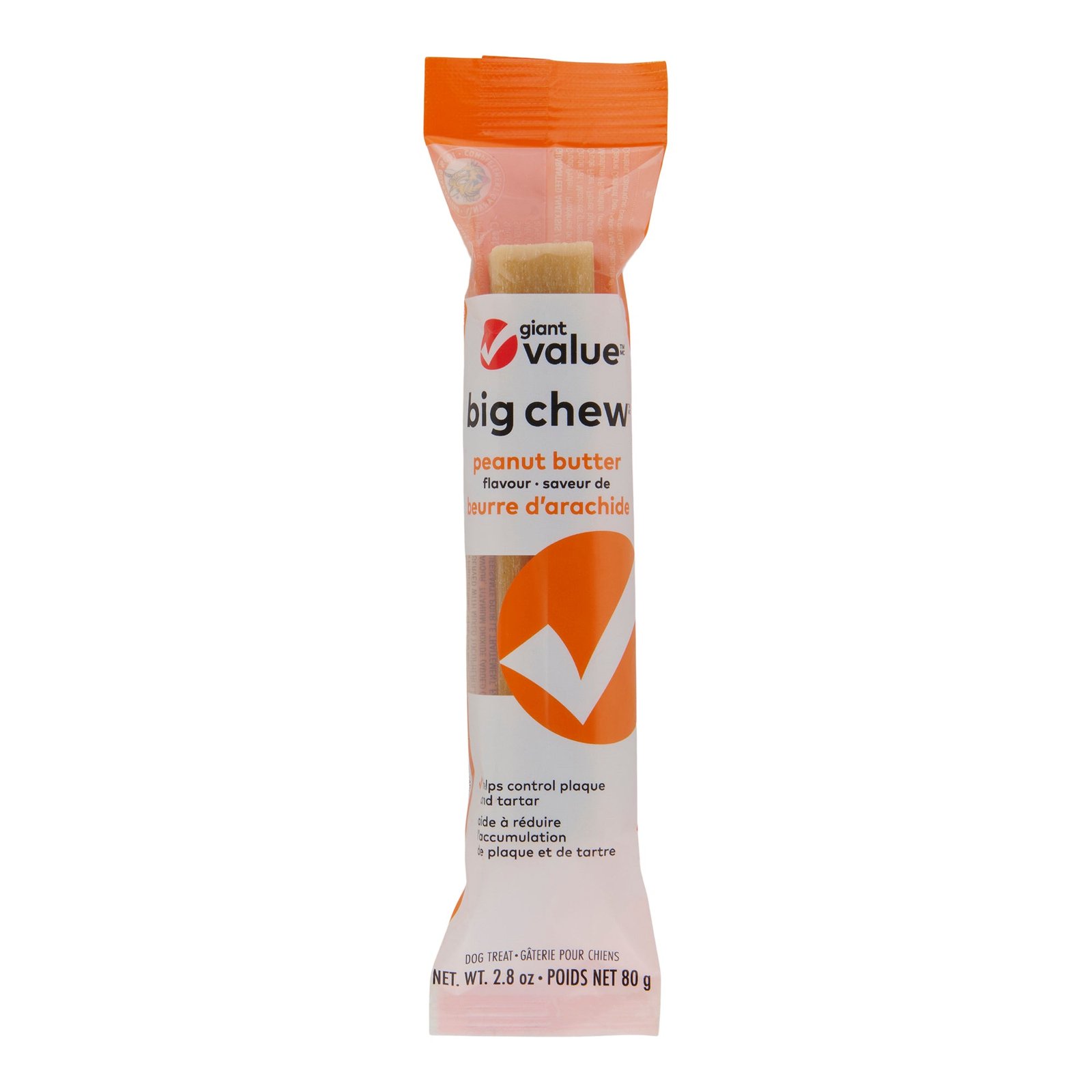 Giant Value Peanut Butter Flavoured Big Chew Dog Biscuit, 80 g