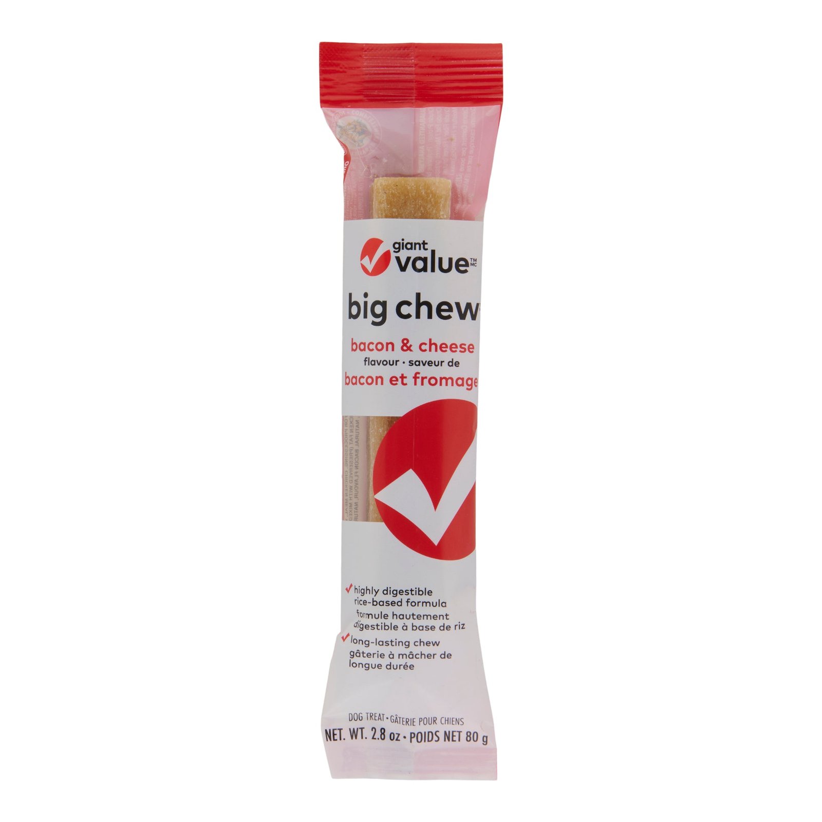 Giant Value Big Chew Bacon and Cheese Bone, 80 g