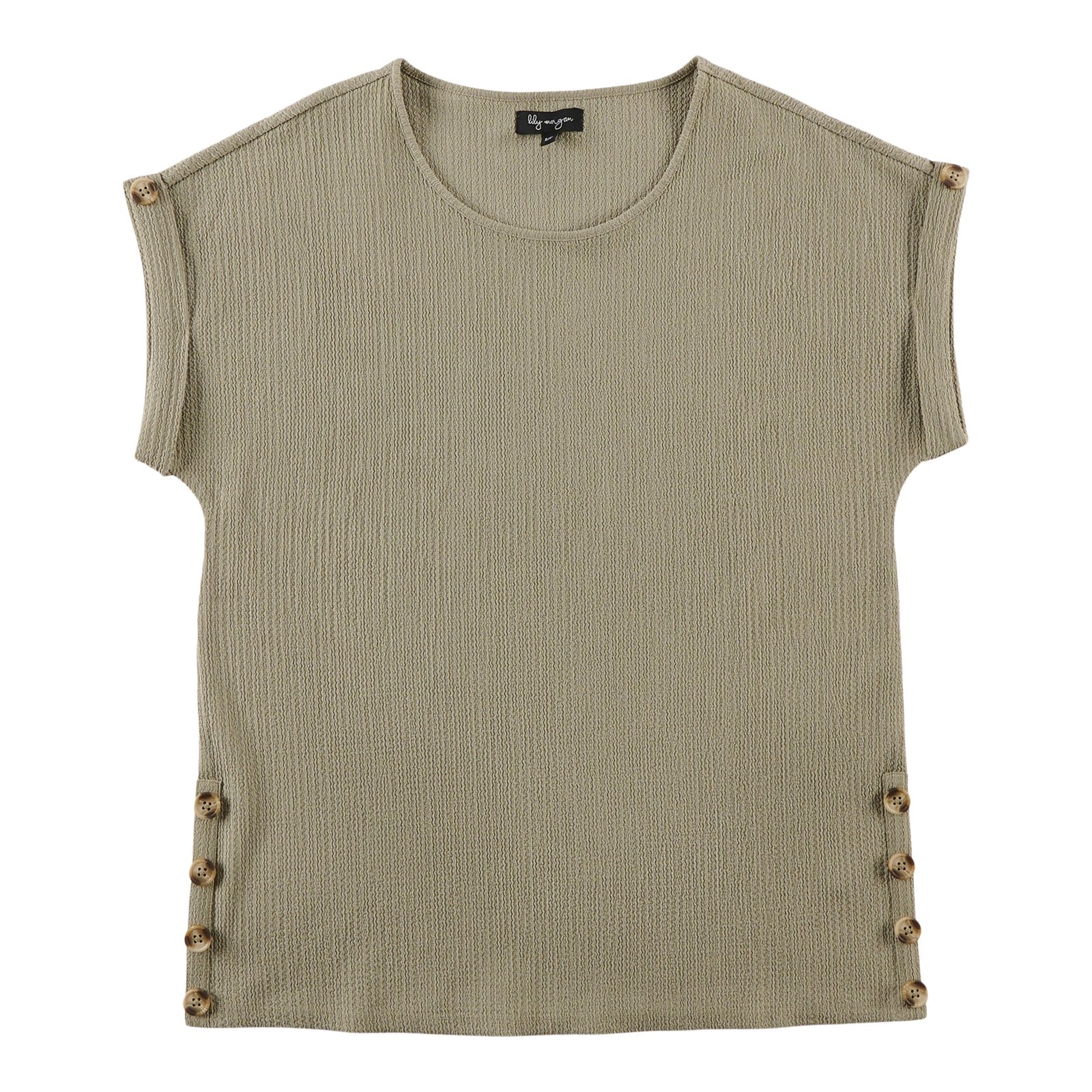 lily morgan Women's Button Detail Solid Blouse