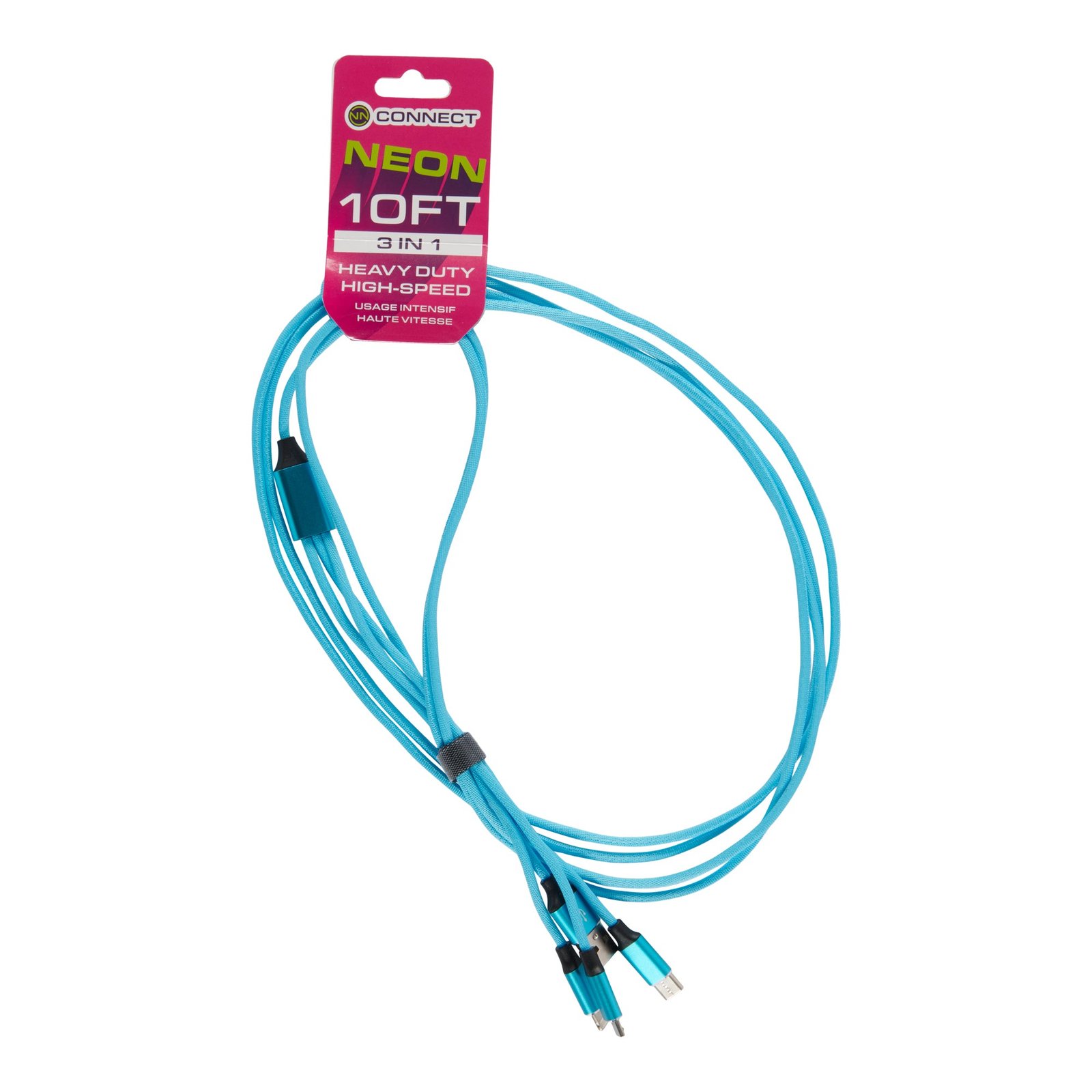 Connect Neon 3-In-1 Cable, 10-ft.