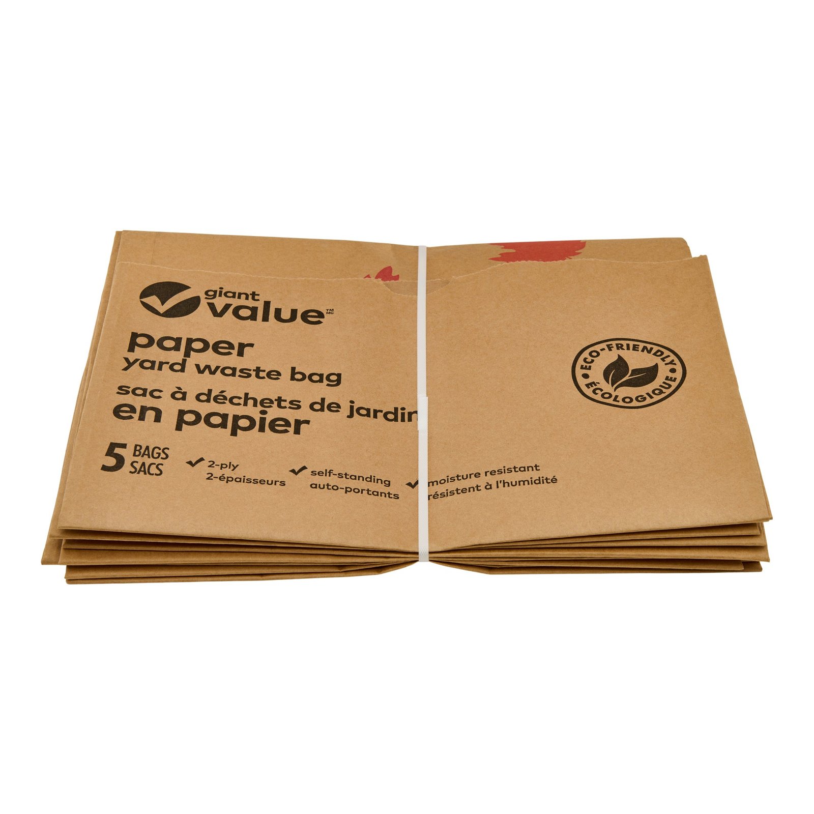 Giant Value Paper Yard Waste Bag, 5-Pack