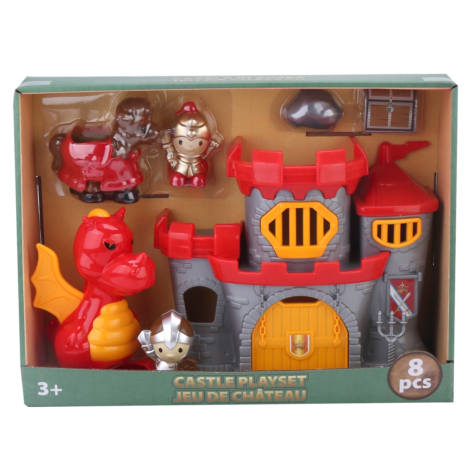 Castle Playset, Grey, 8 Piece