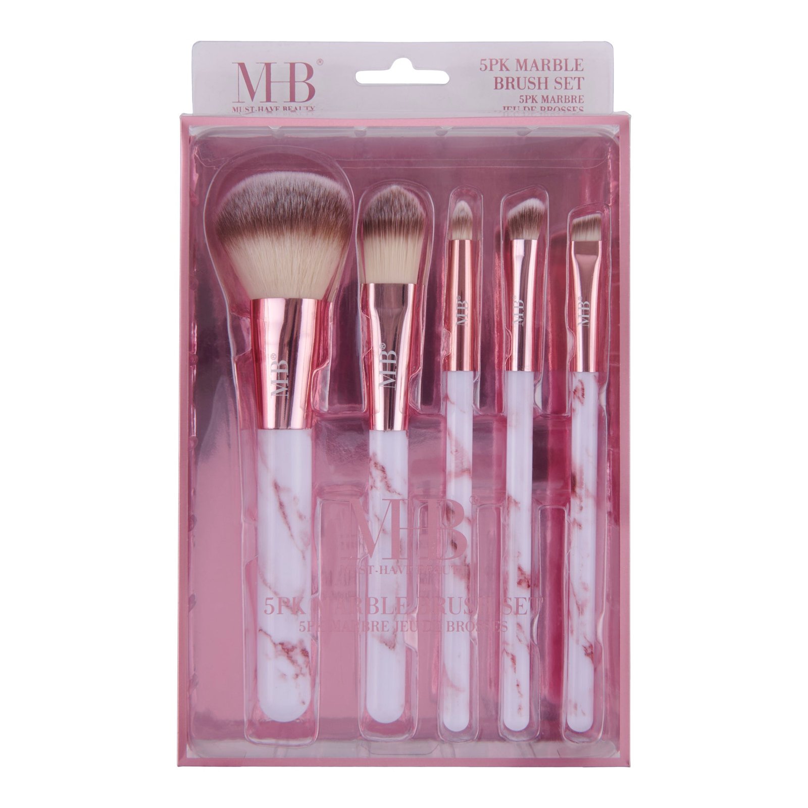 Must Have Beauty Marble Make-Up Brush Set, 5-Piece