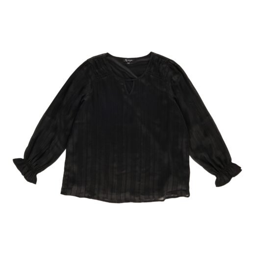 lily morgan Women's Stripe Keyhole Blouse