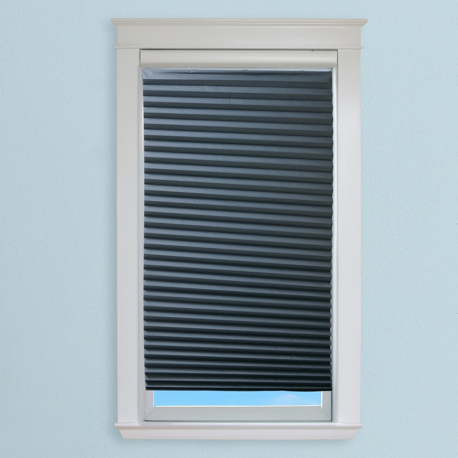 Giant Value Blackout Pleated Shade, Black, 36-in x 72-in.