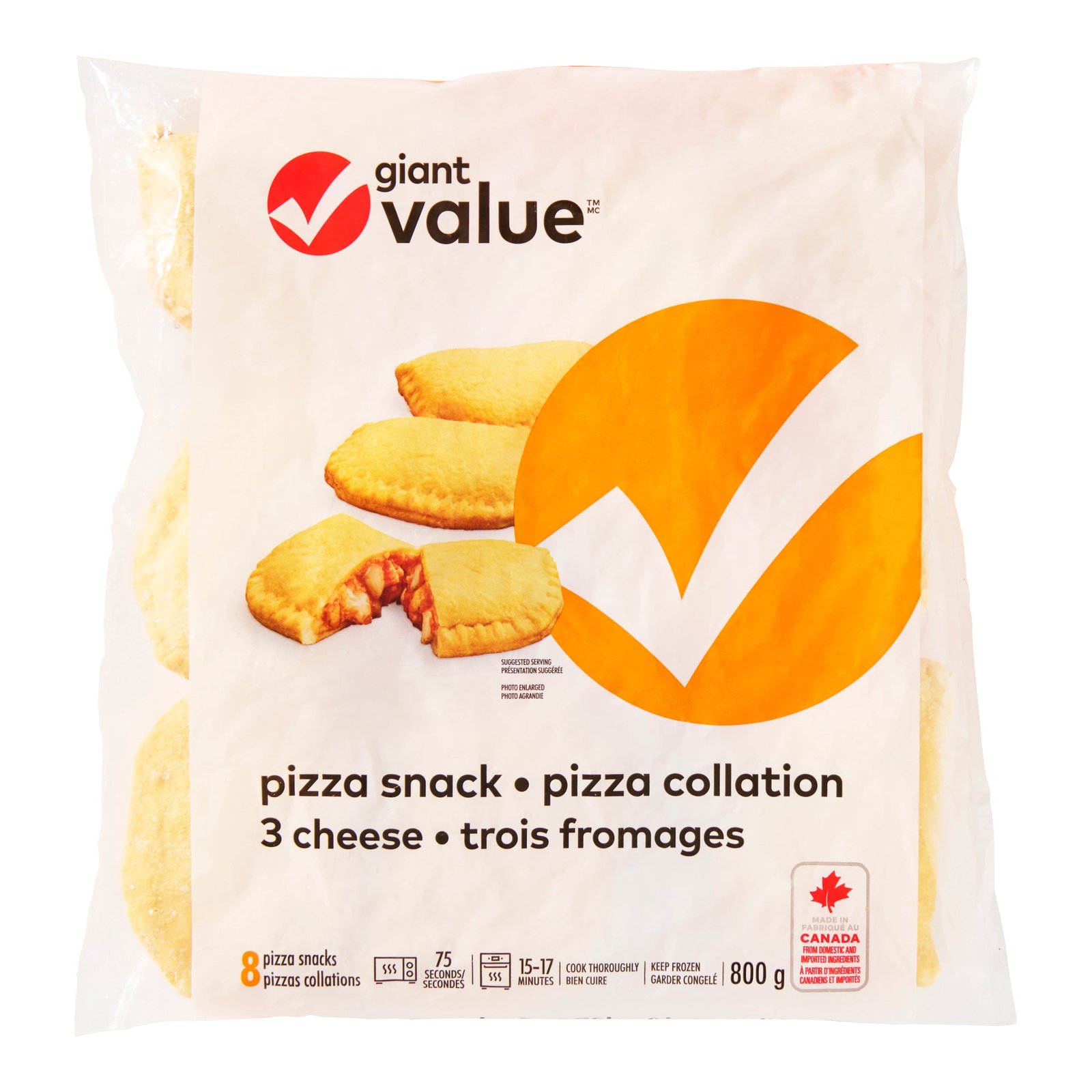 Giant Value 3 Cheese Pizza Snacks, 8-Pack, 800 g