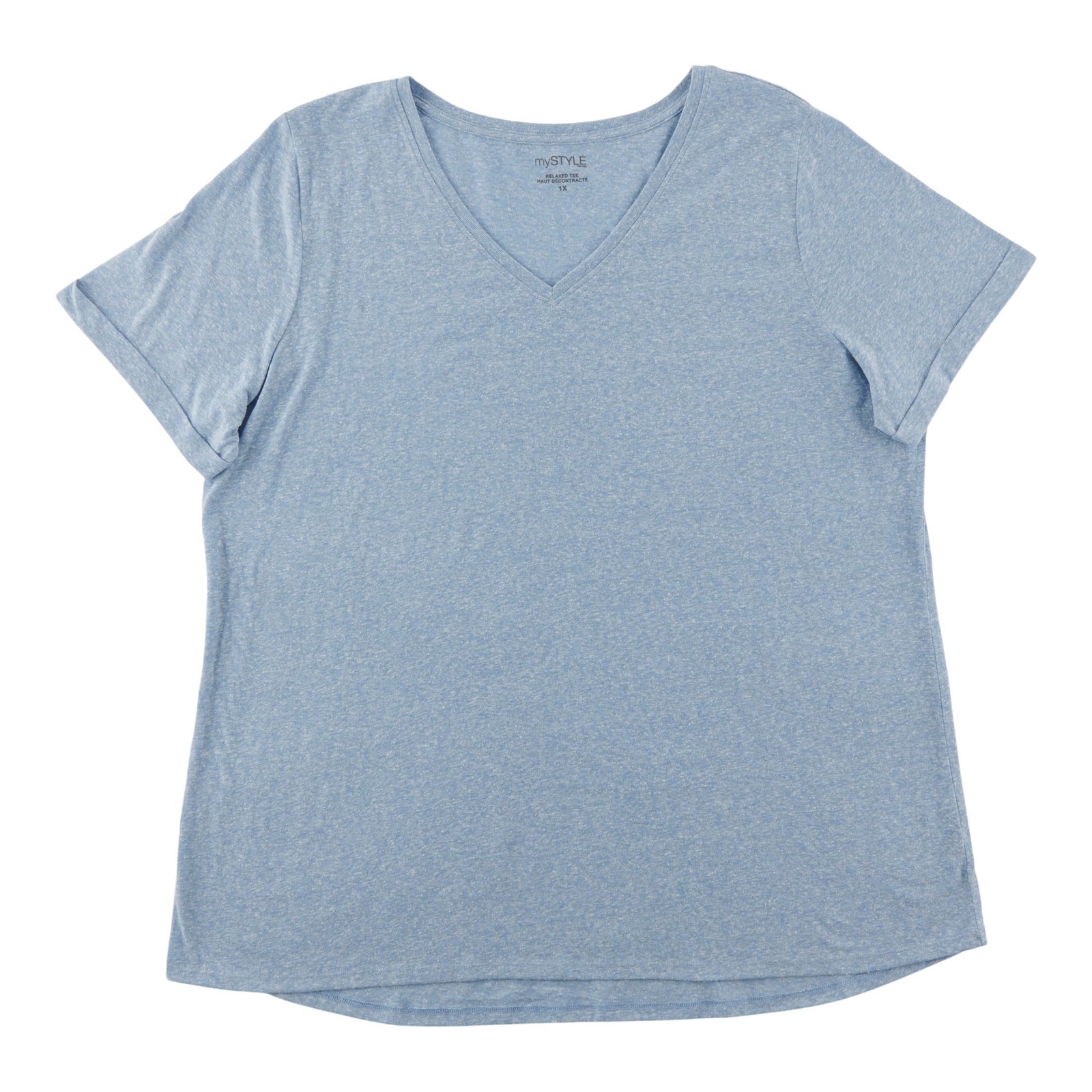 mySTYLE Women's Plus V-Neck T-Shirt