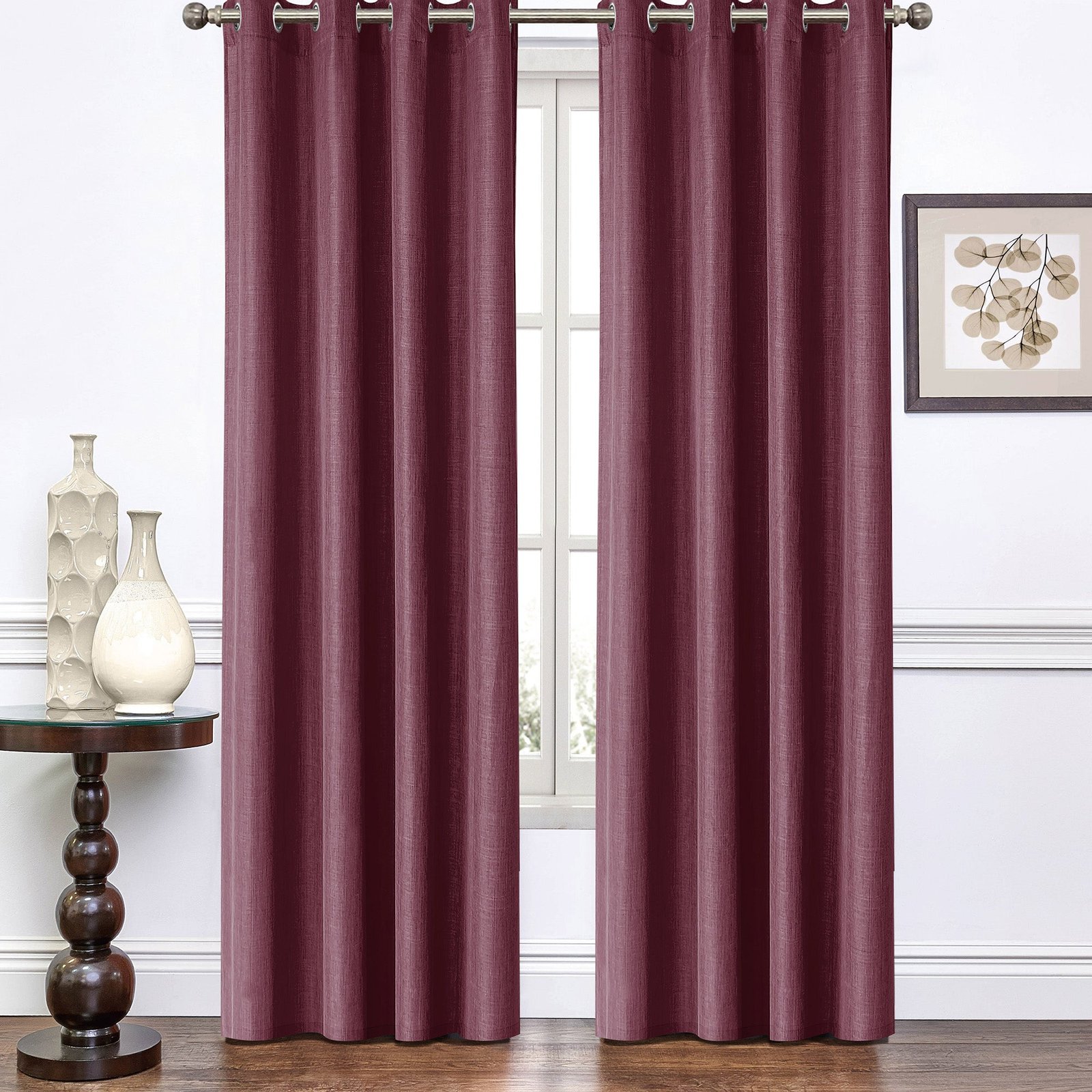 Linen Jacquard Curtain, 52-in x 84-in.