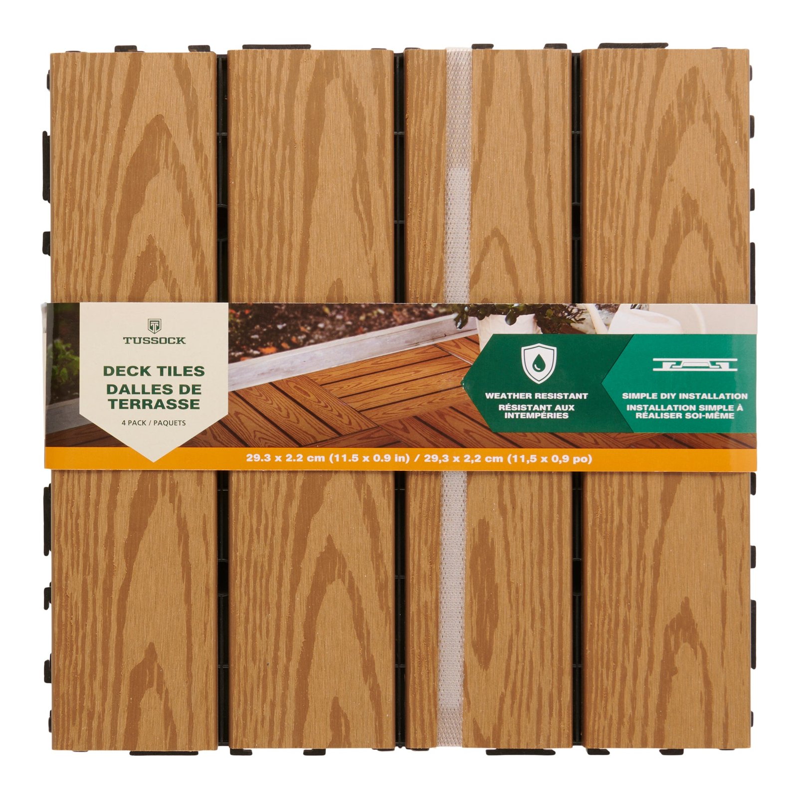 Deck/Balcony/Garden Tiles, 11.5-in, 4 Pack