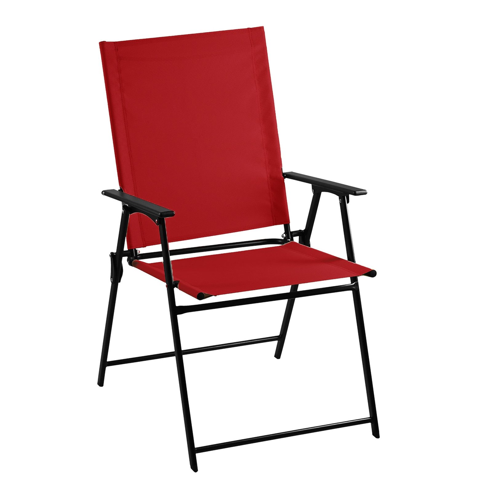 Patio Sling Folding Chair, Red, 22-in x 25-in x 37-in.