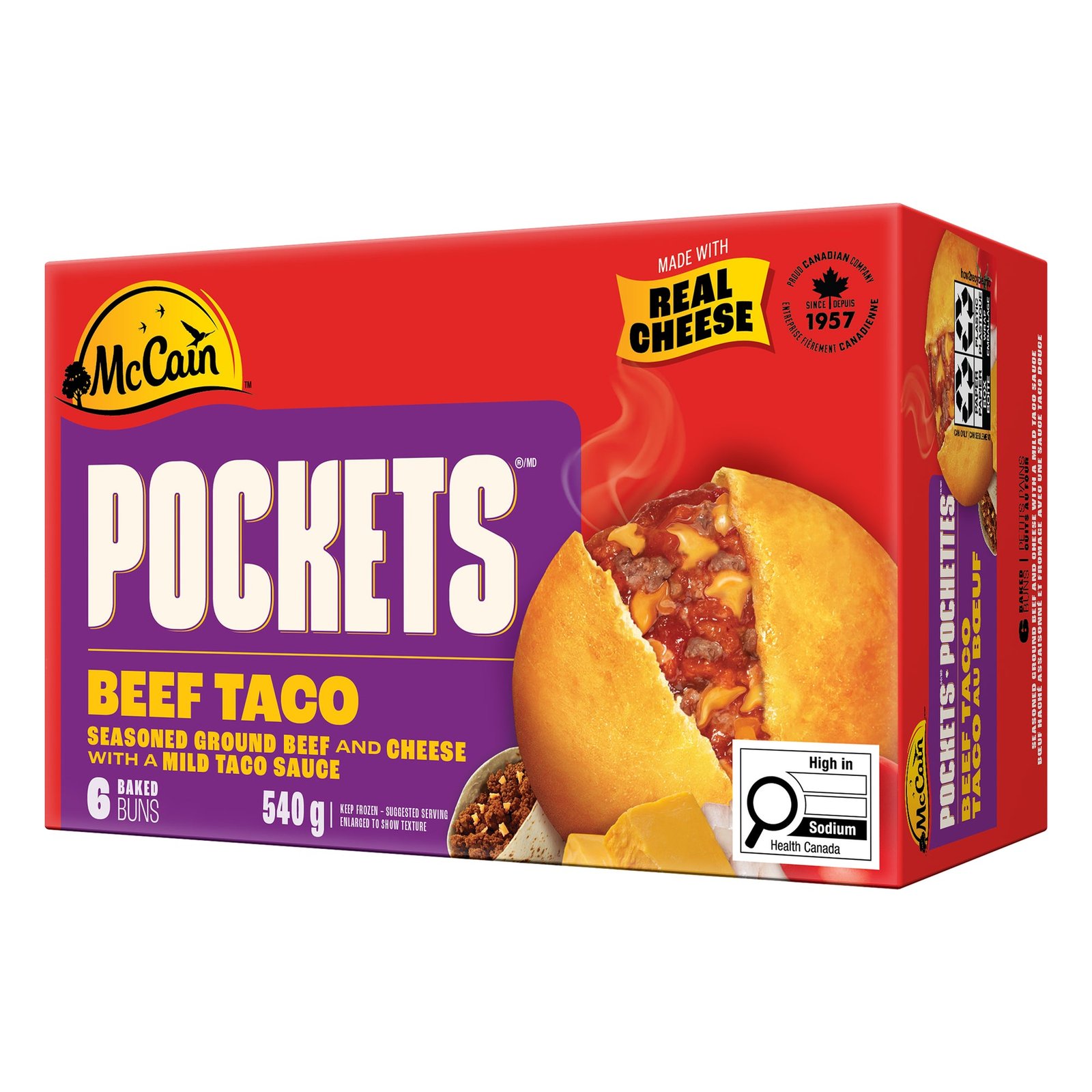 McCain Pockets Beef Taco, 6-Pack, 90 g