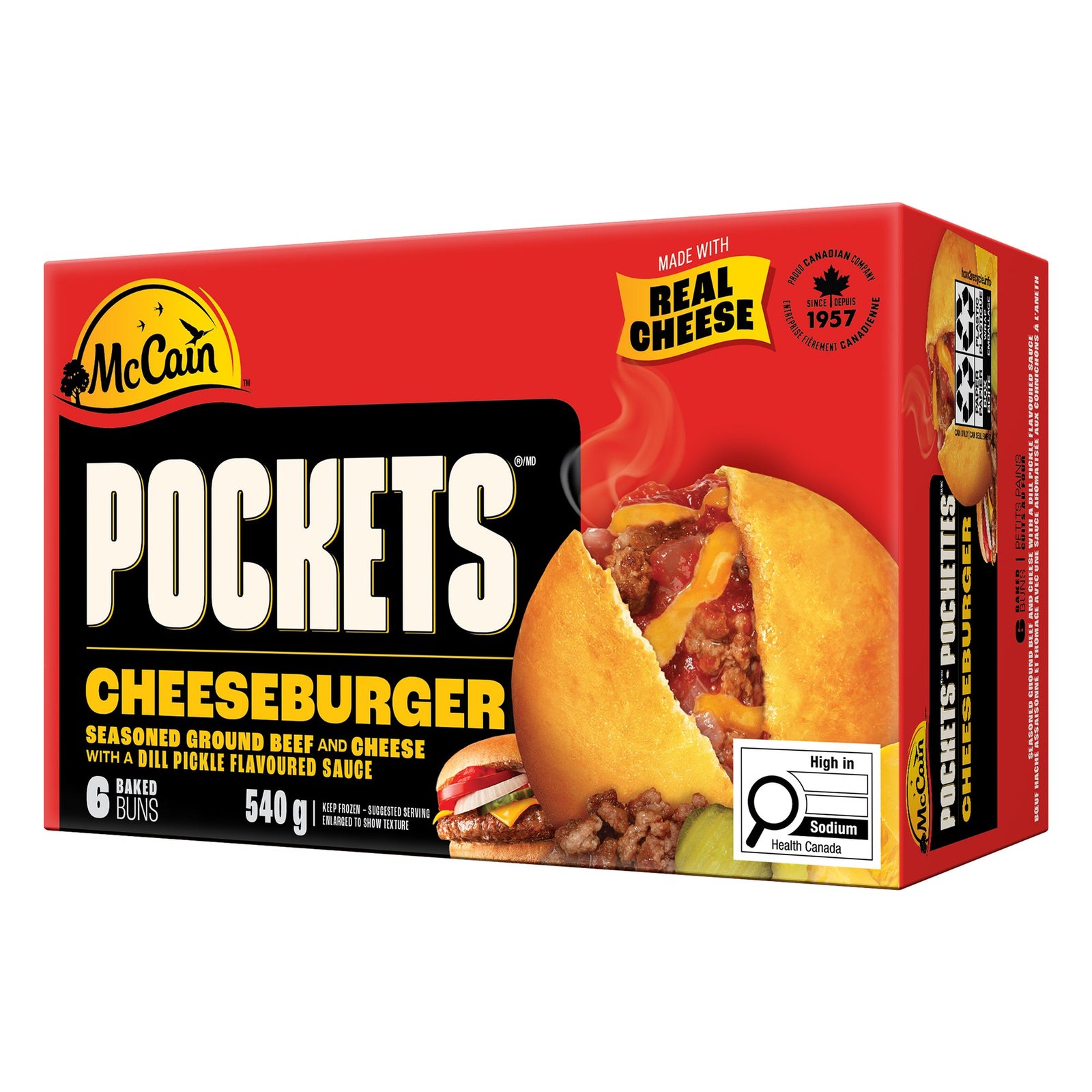 McCain Pockets Cheeseburger, 6-Pack, 90 g