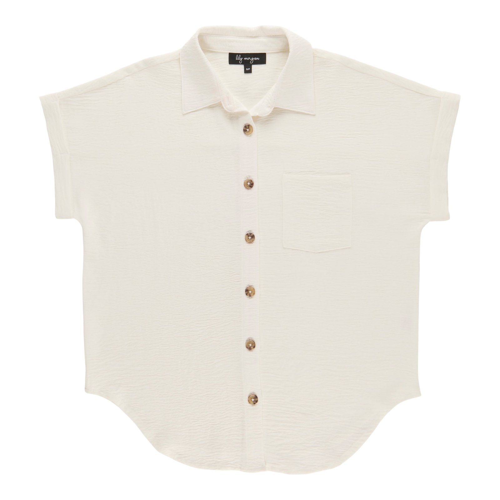 lily morgan Women's Short Sleeve Collared Blouse