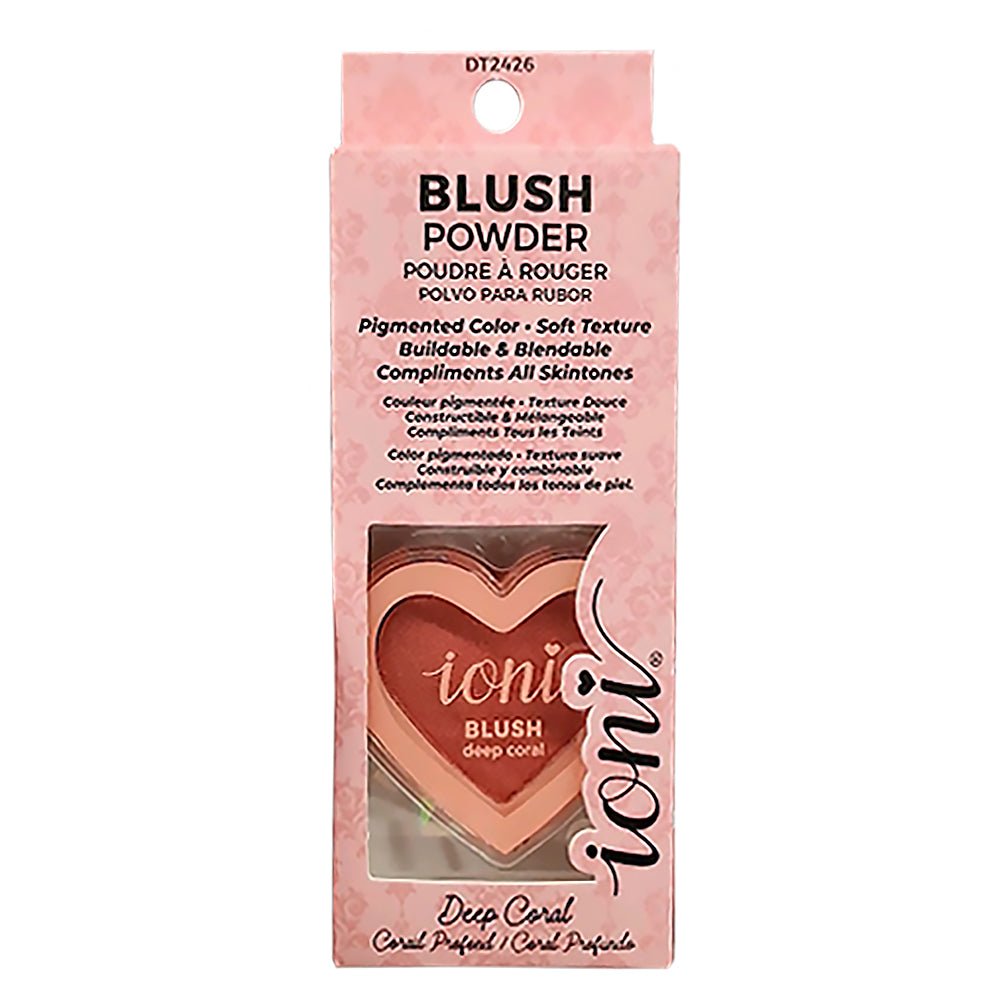 Ioni Pressed Blush Powder, Deep Coral