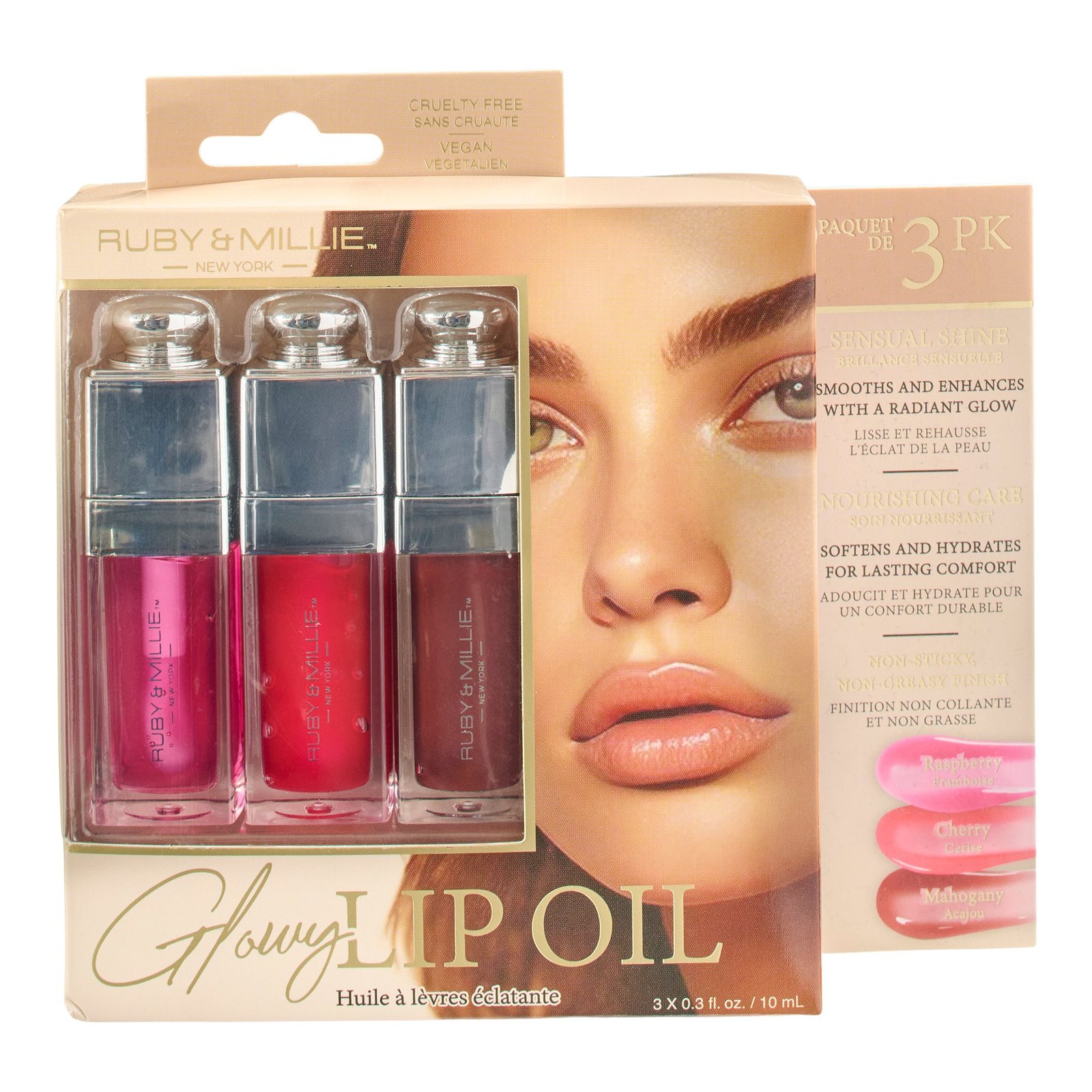 Ruby & Millie Glowy Lip Oil, 3-Pack