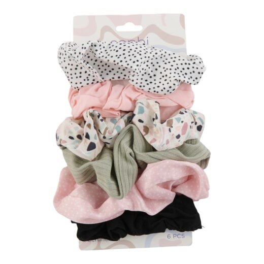 Sophi Light Mixed Scrunchie Mix, 6-Pack