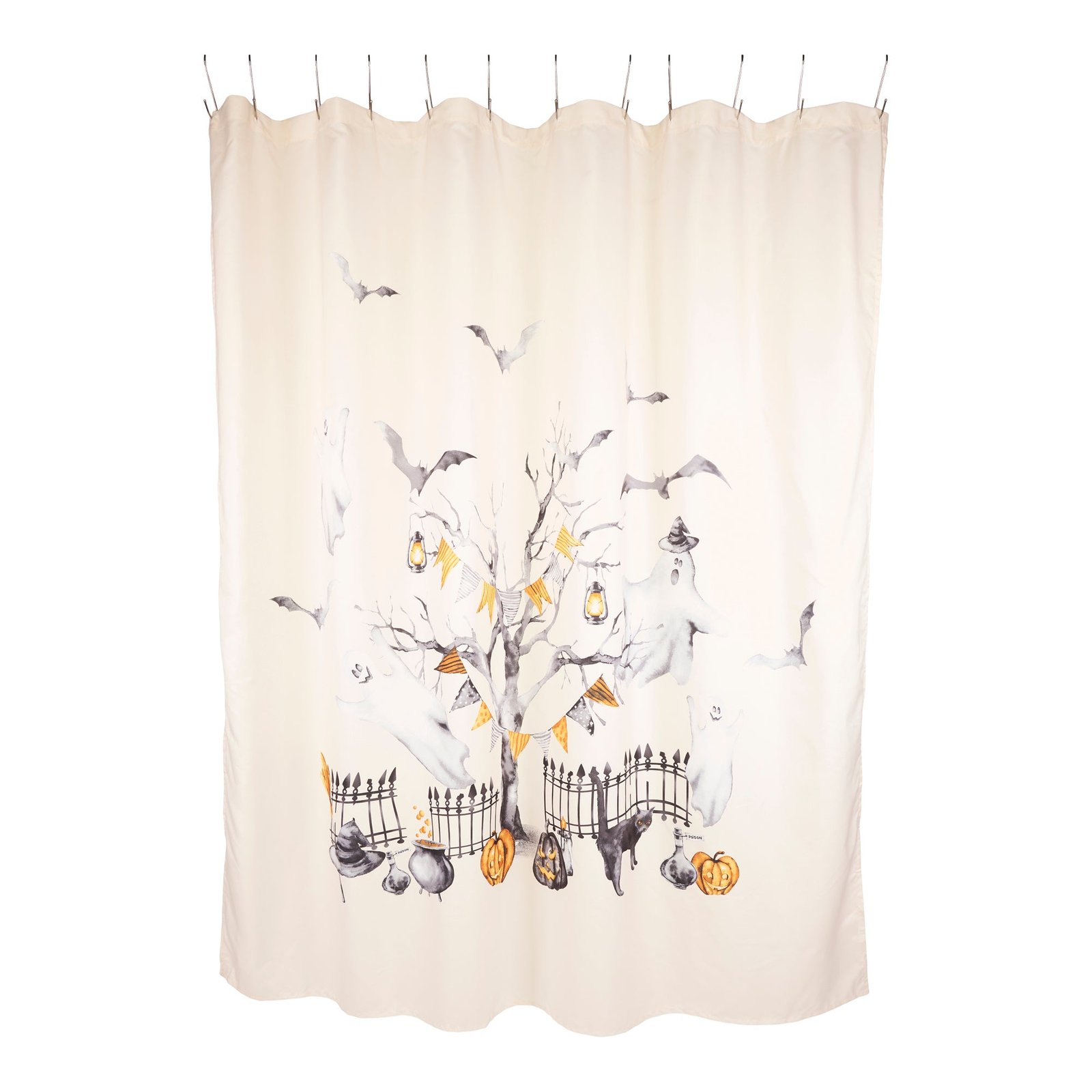HomeStyles Novelty Printed Microfiber Shower Curtain, 70-in x 72-in.