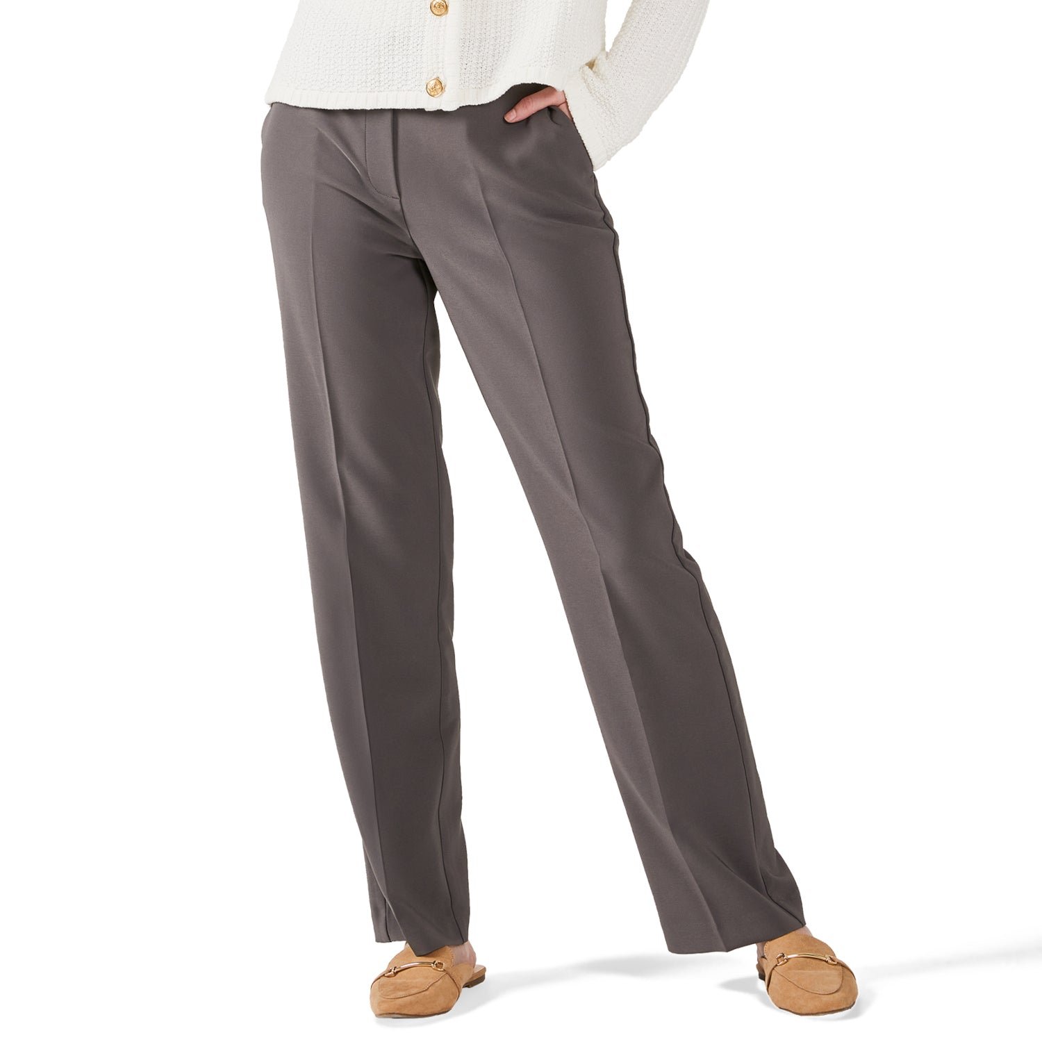 lily morgan Women's Solid Boot-Cut Pants