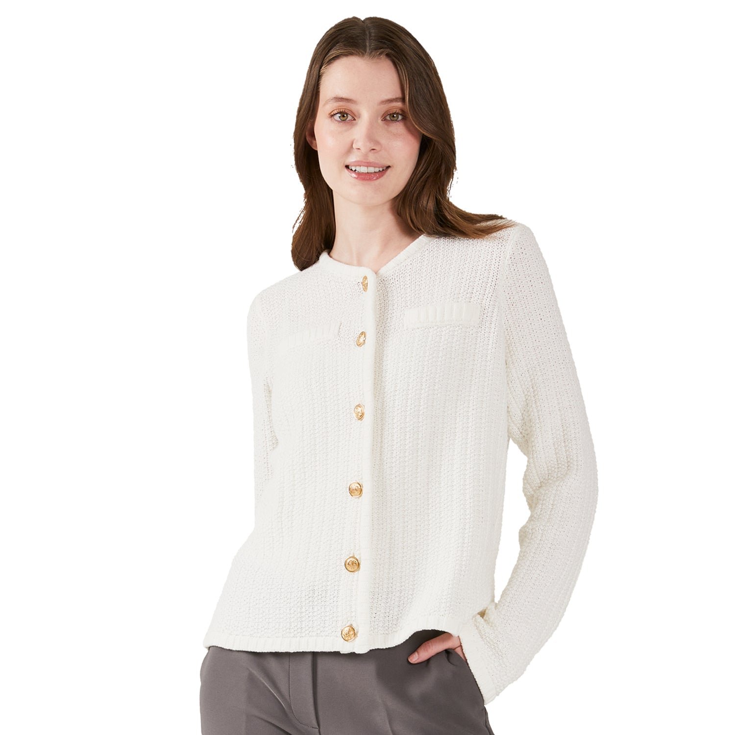 lily morgan Women's Textured Cropped Cardigan
