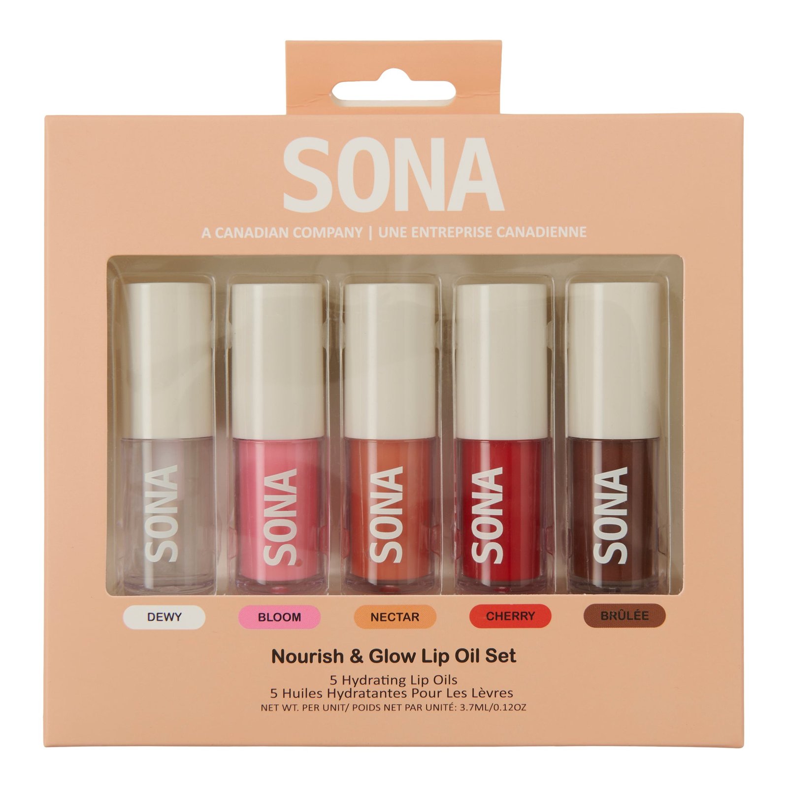 SONA Nourish & Glow Lip Oil Set, 5-Pack