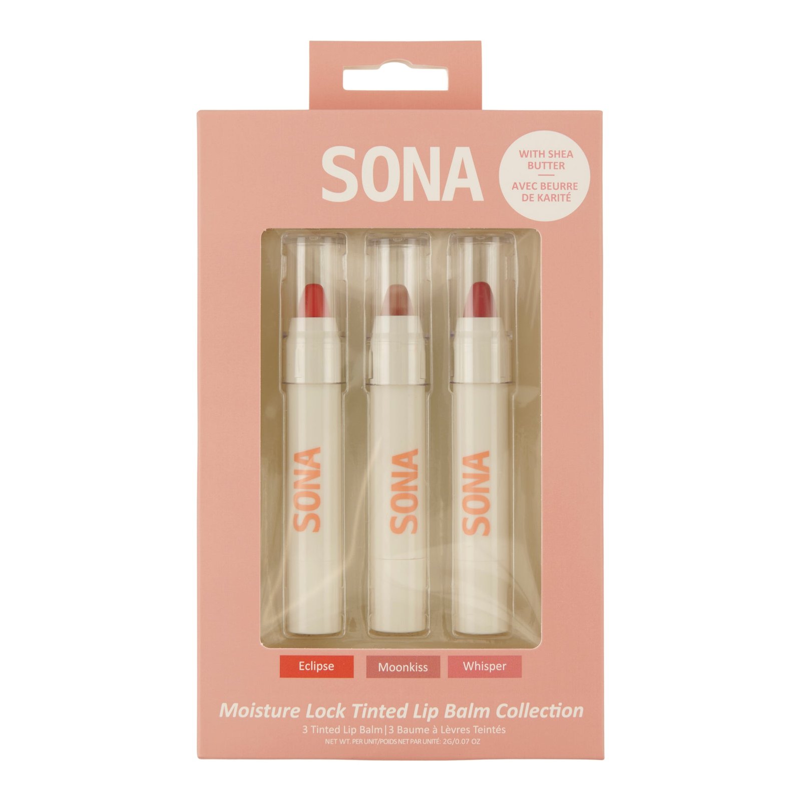 SONA Tinted Lip Balm, 3-Pack