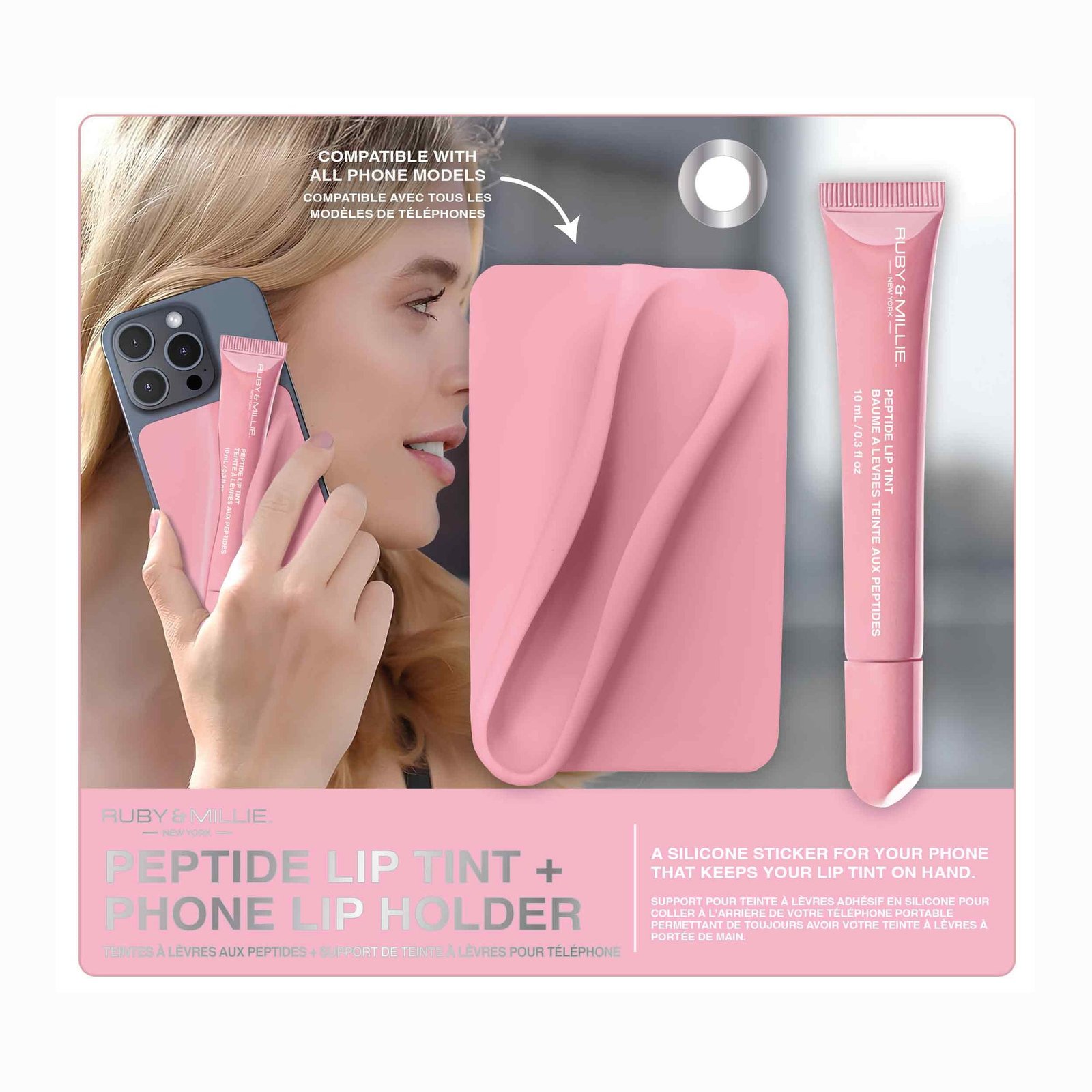 Ruby & Millie Lip Tint + Silicone Phone Sticker Lip Balm Holder